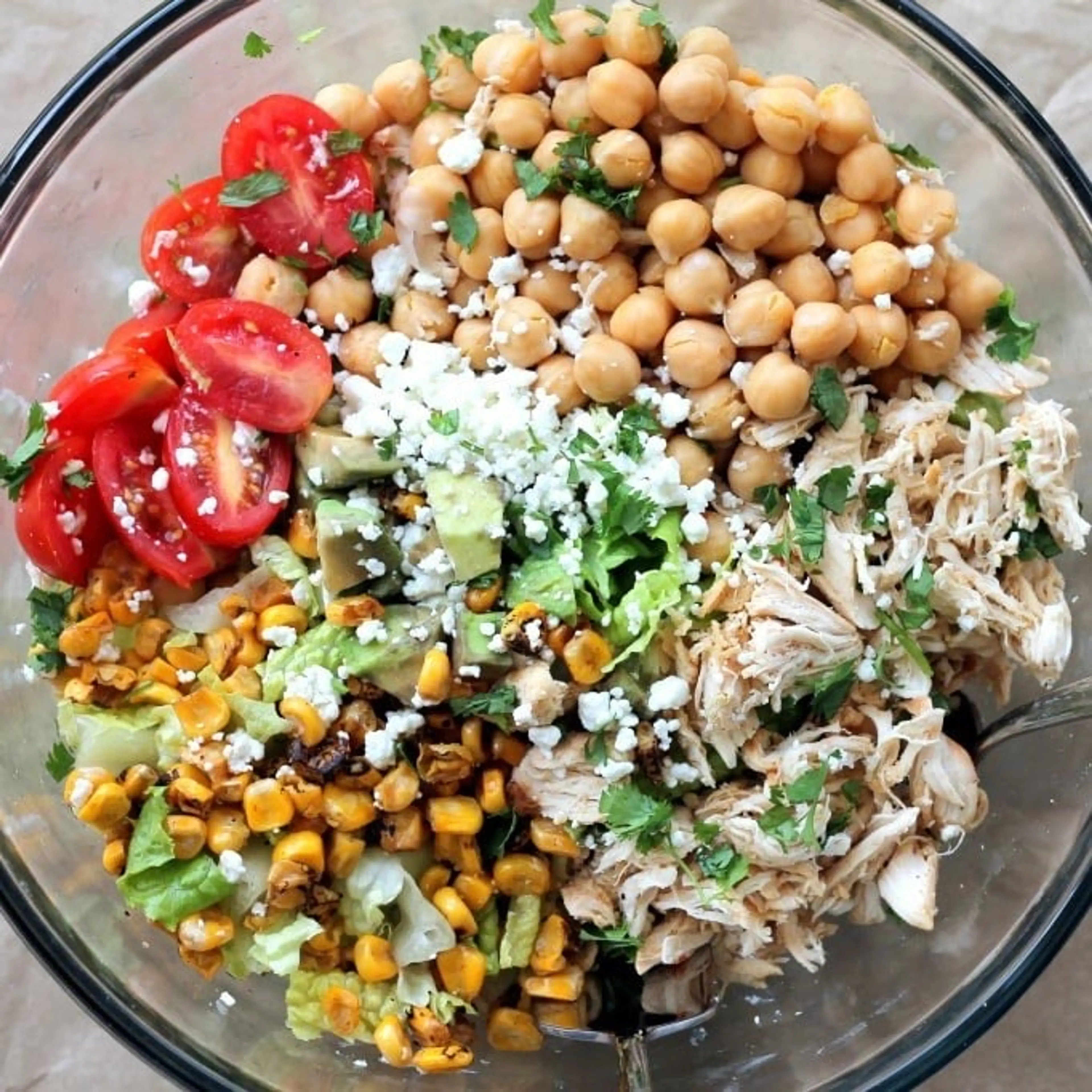 Healthy Chicken Chickpea Chopped Salad