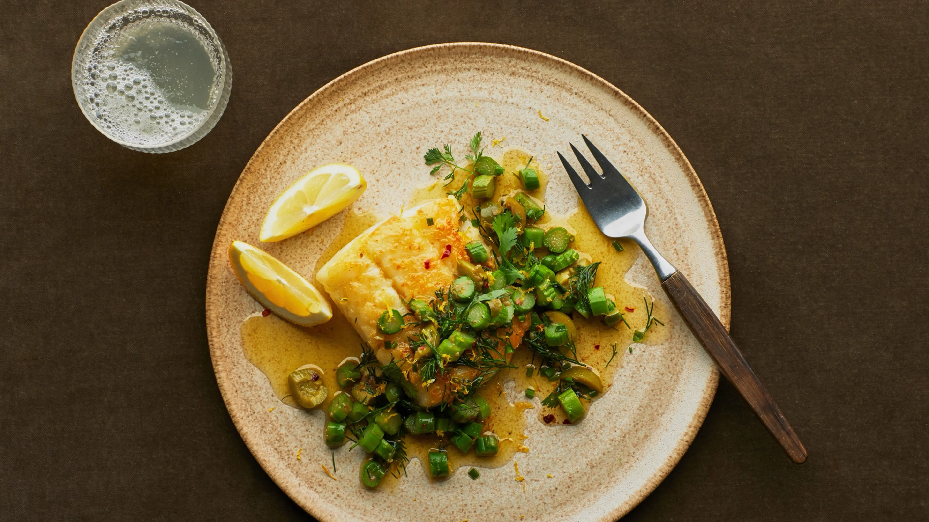 Cod With Asparagus Spoon Salad