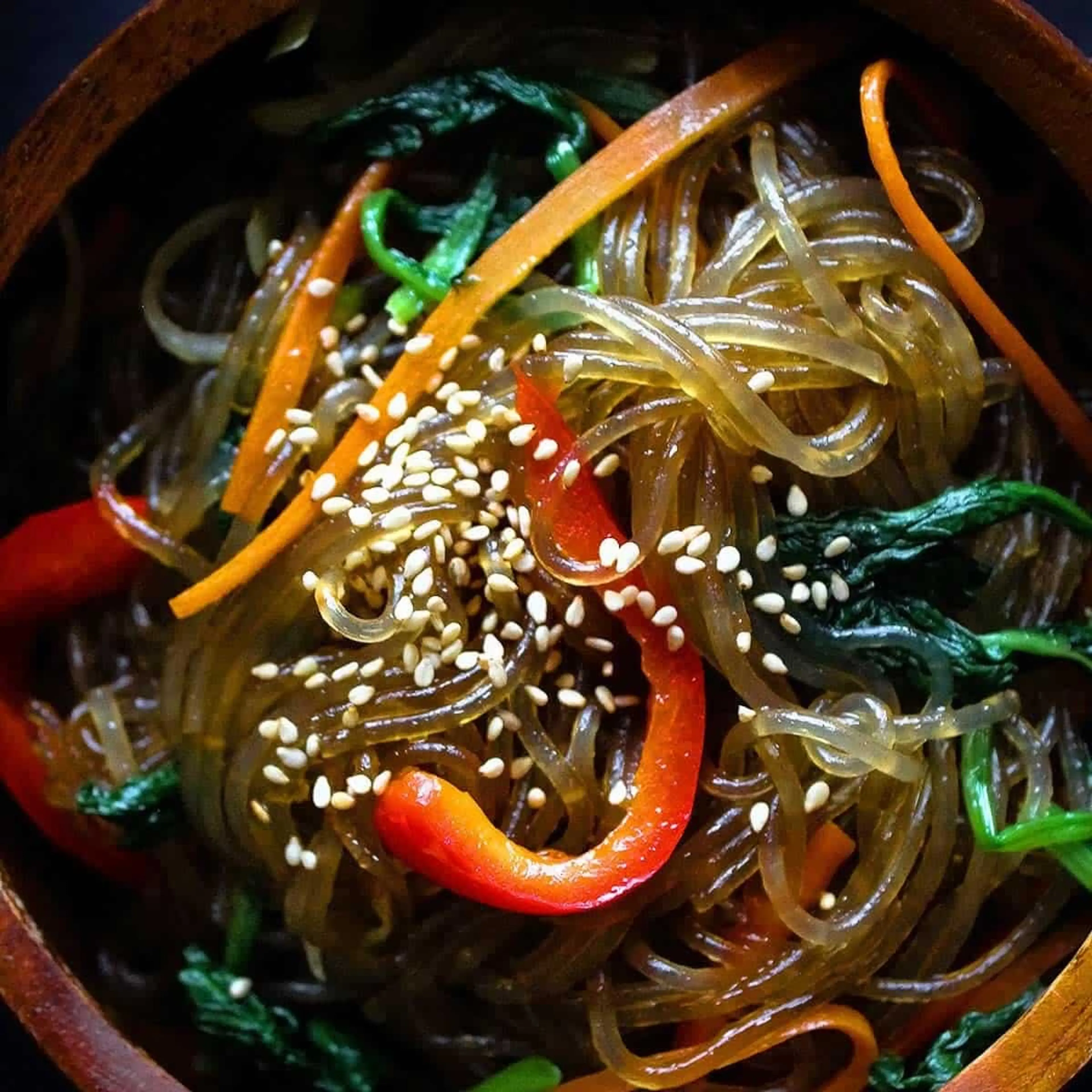 Easy Japchae Recipe (Korean Glass Noodles Stir Fry)