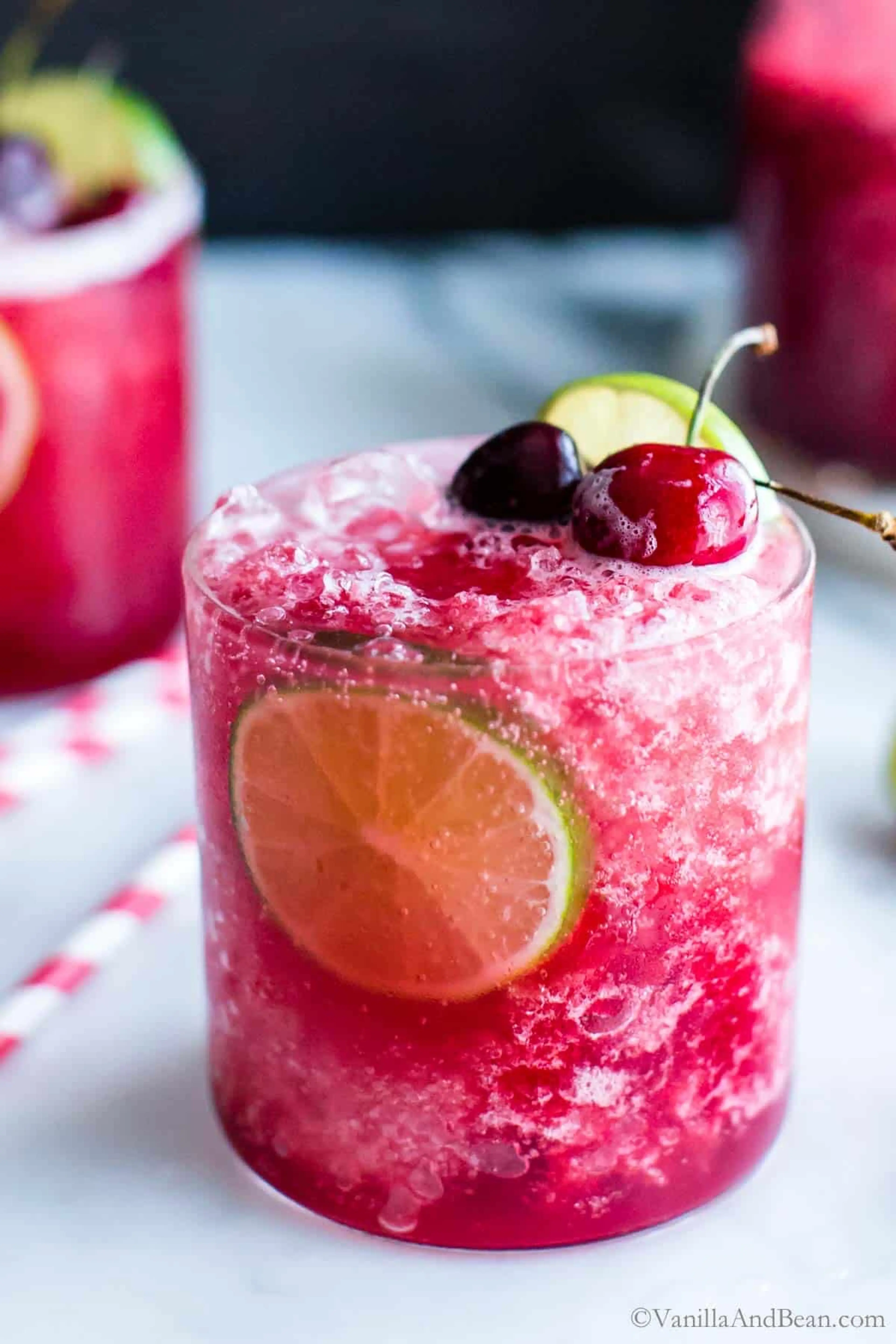 Honey Sweetened Fresh Cherry Limeade