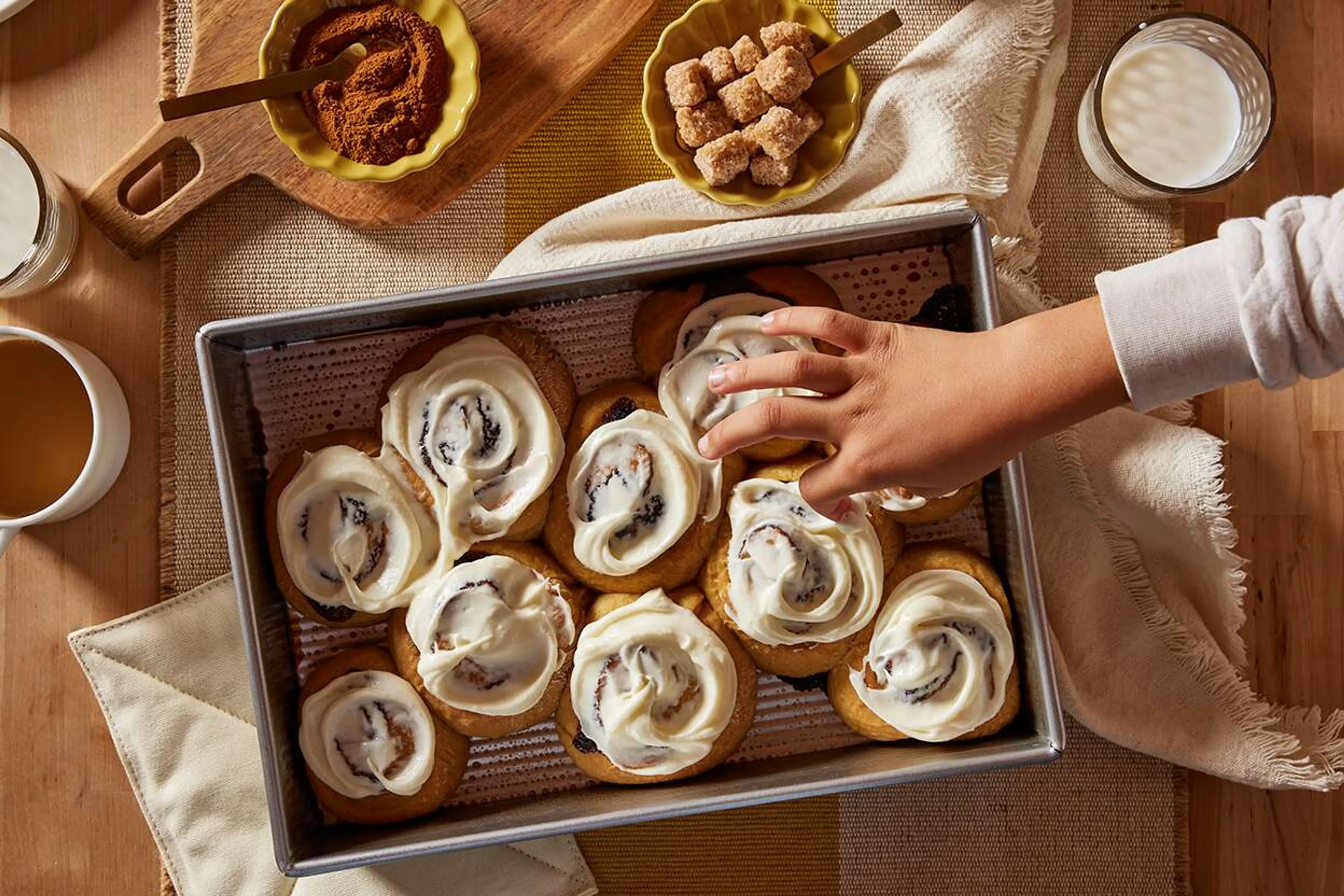 Gingerbread Cinnamon Rolls with Cream Cheese Frosting