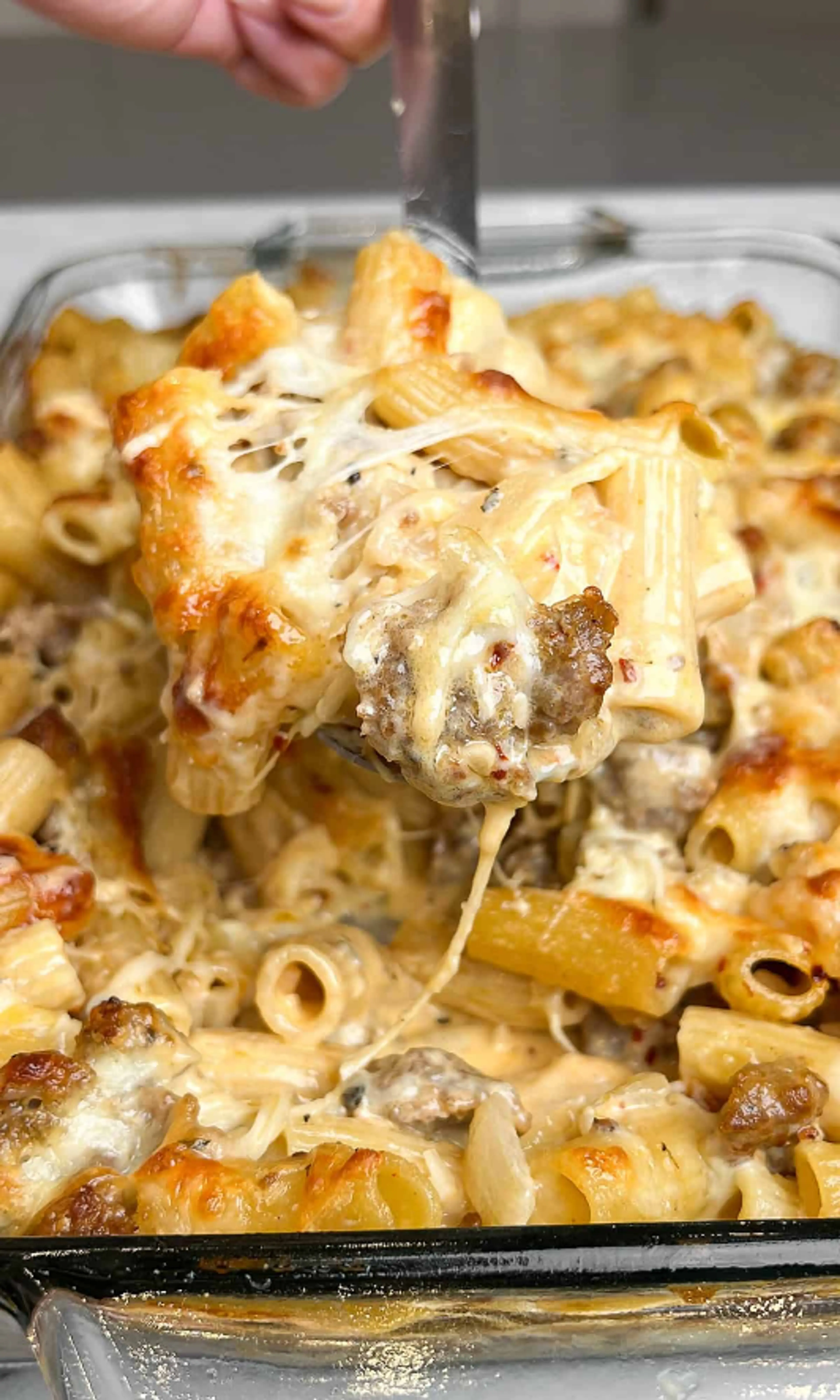 Creamy Sausage Alfredo Bake