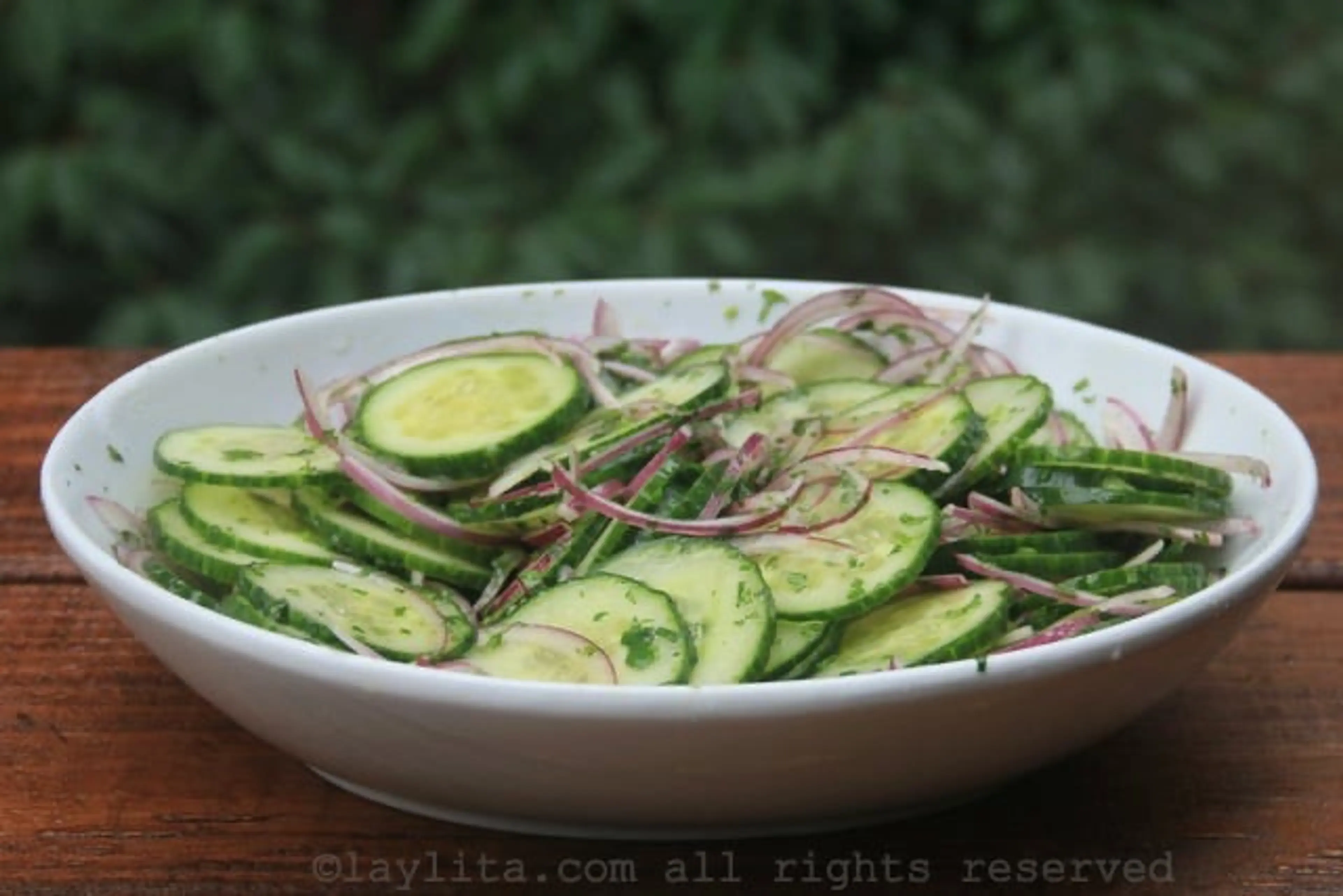 Cucumber salad with lime and cilantro