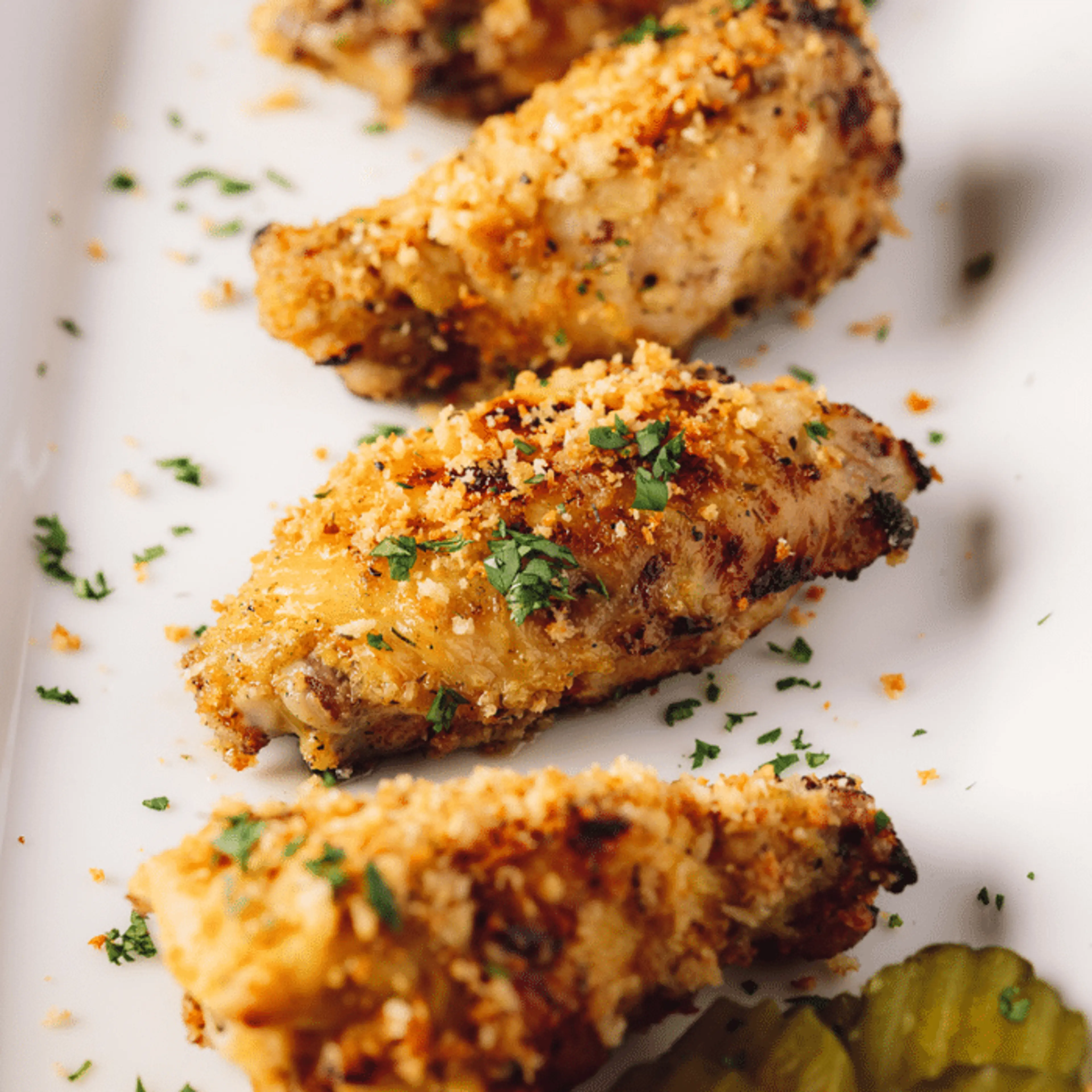 Grilled Crunchy Dill Pickle Chicken Wings