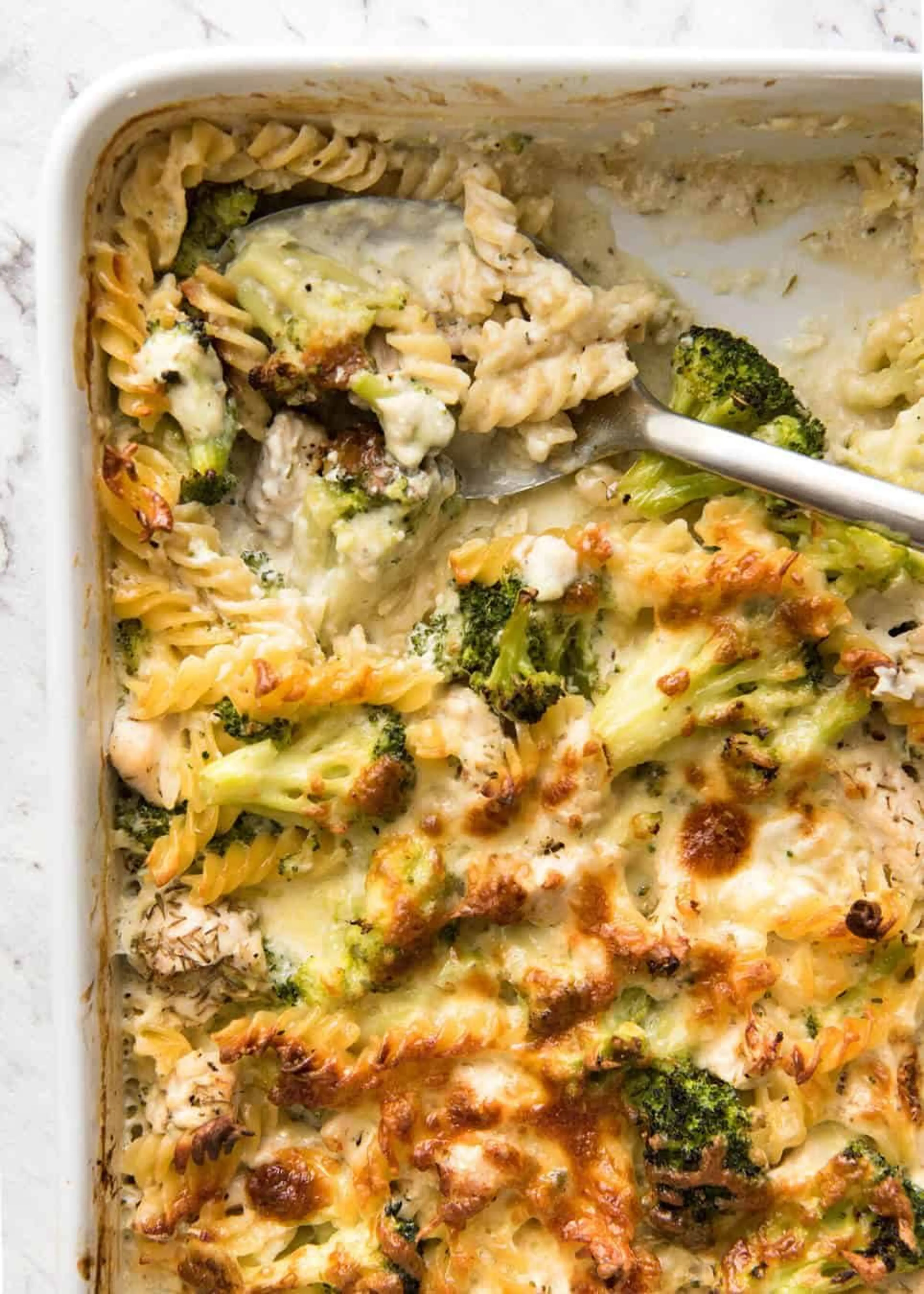 Ultra Lazy Creamy Chicken and Broccoli Pasta Bake