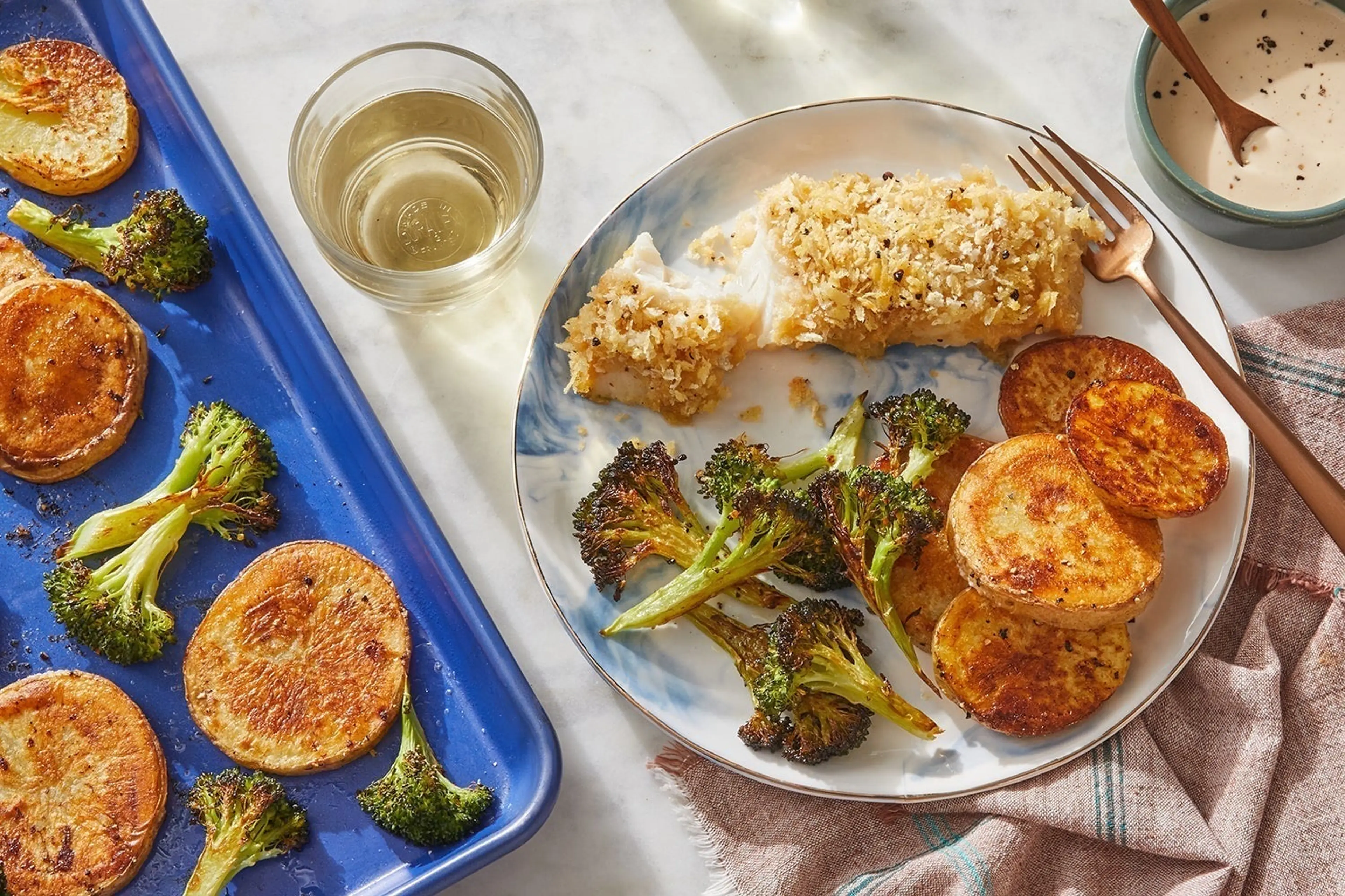 Sheet Pan Miso Butter & Panko-Crusted Cod with Ponzu Mayo, B