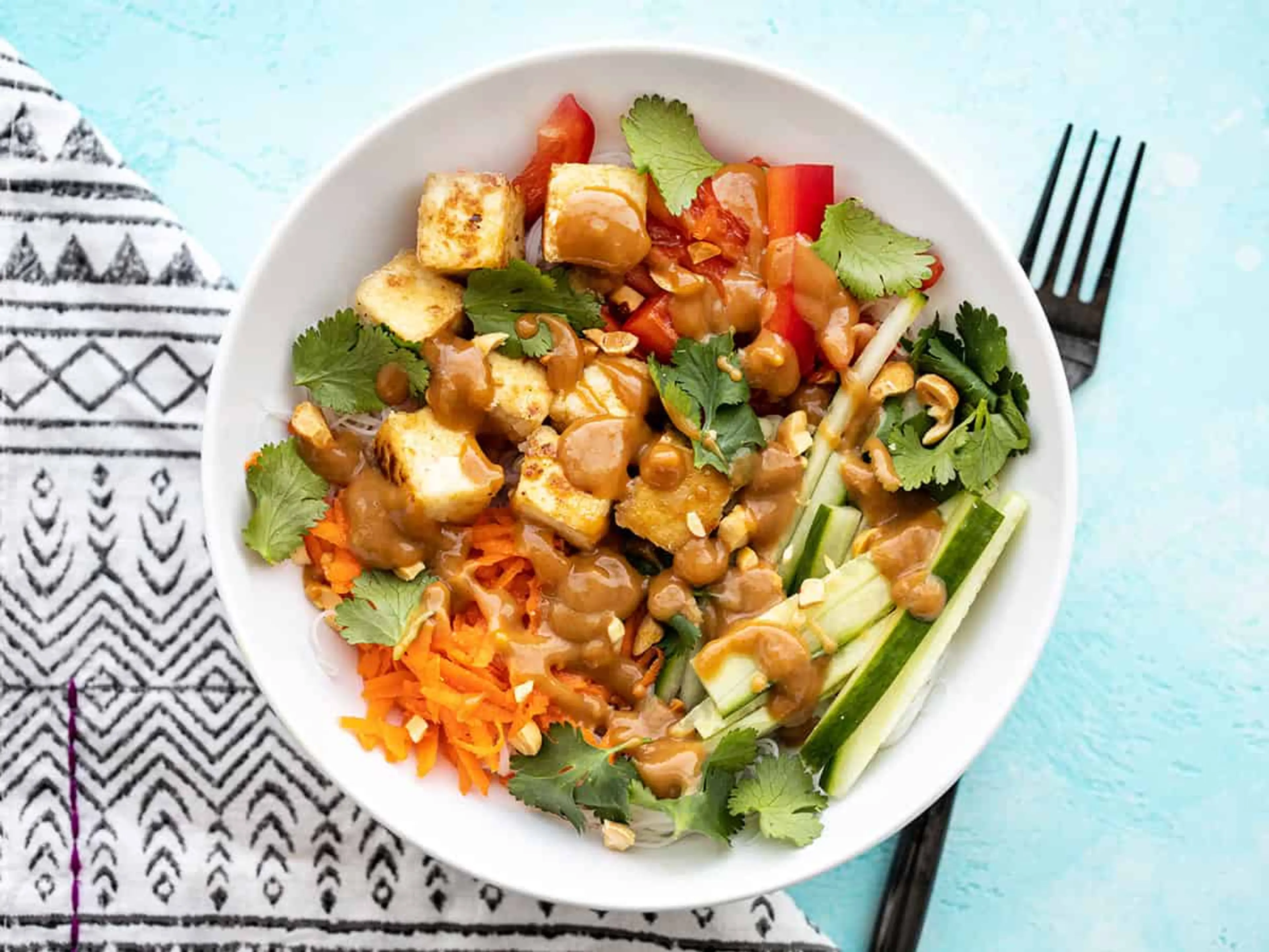 Peanut Tofu Noodle Bowls