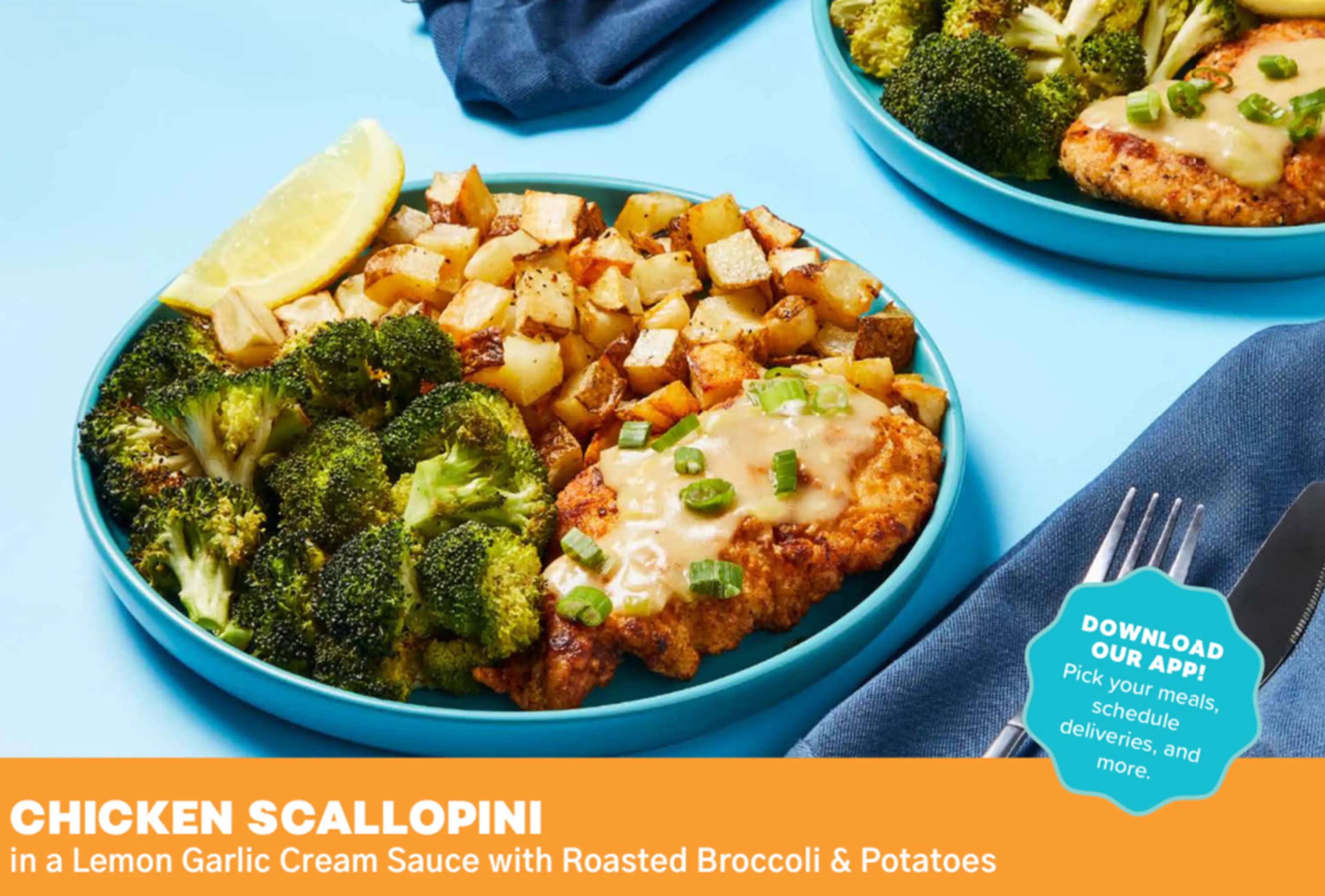 Chicken Scallopini (with Roasted Broccoli & Potatoes)