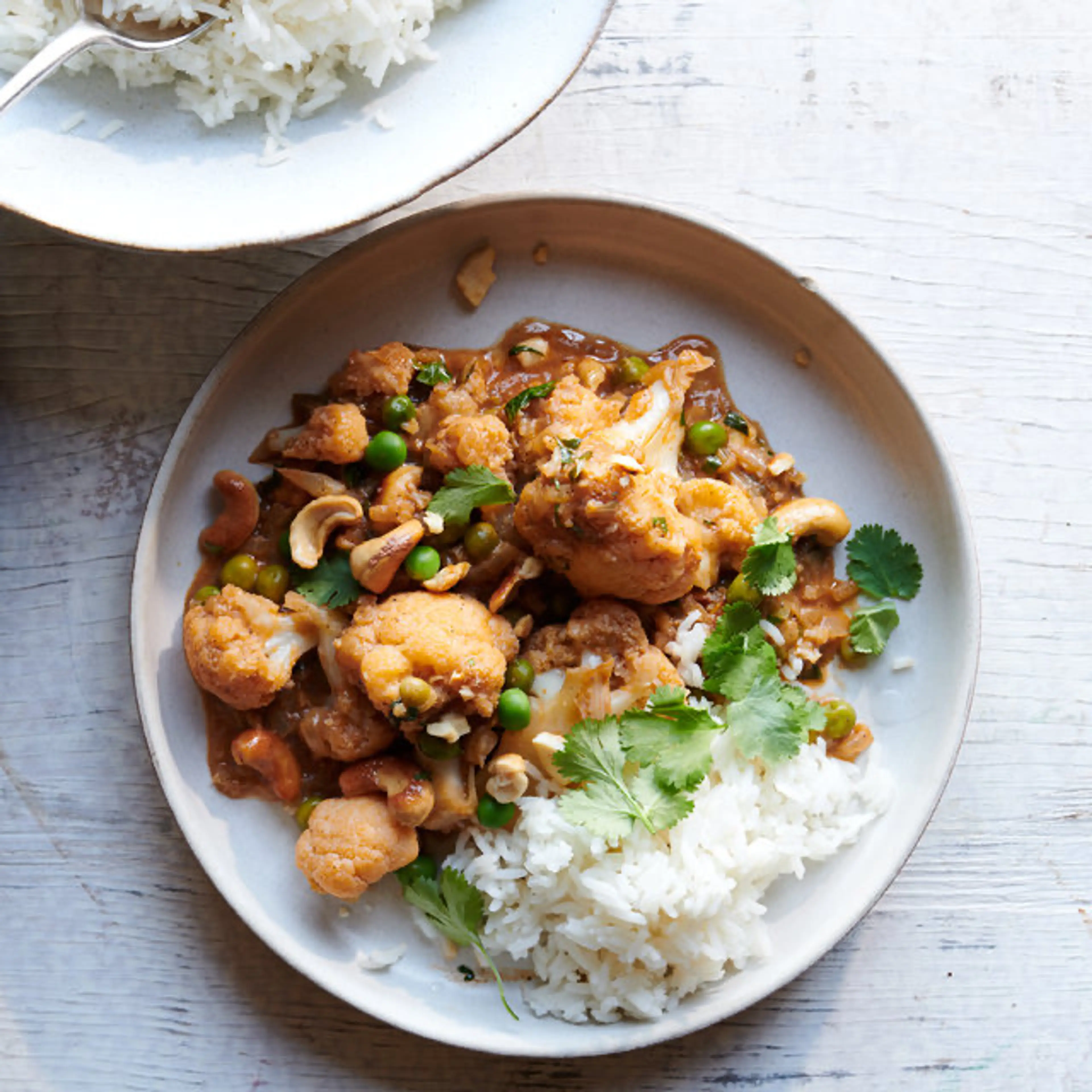 Cauliflower, Cashew, Pea and Coconut Curry
