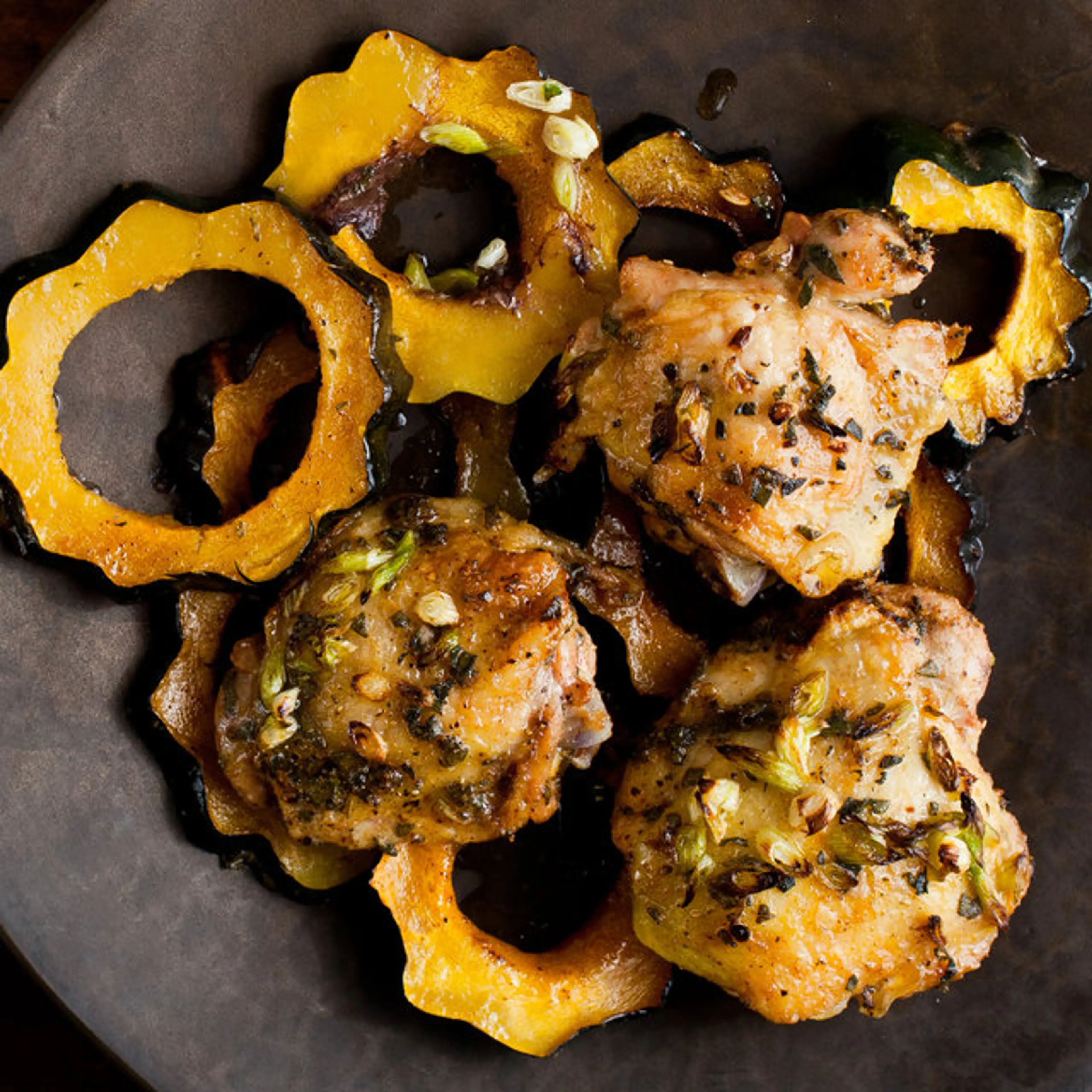 Roasted Chicken Thighs With Winter Squash