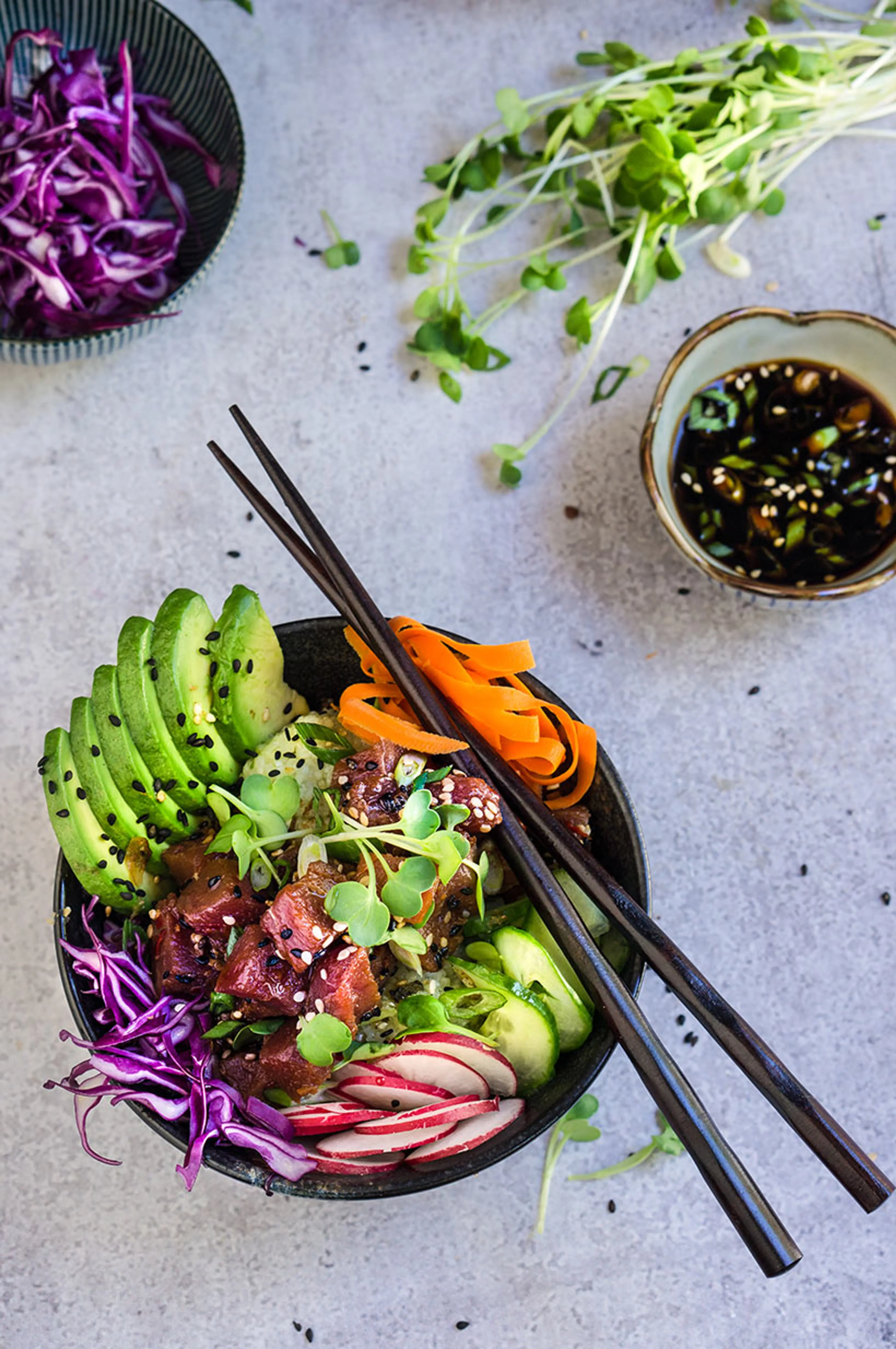 Ahi tuna poke bowl