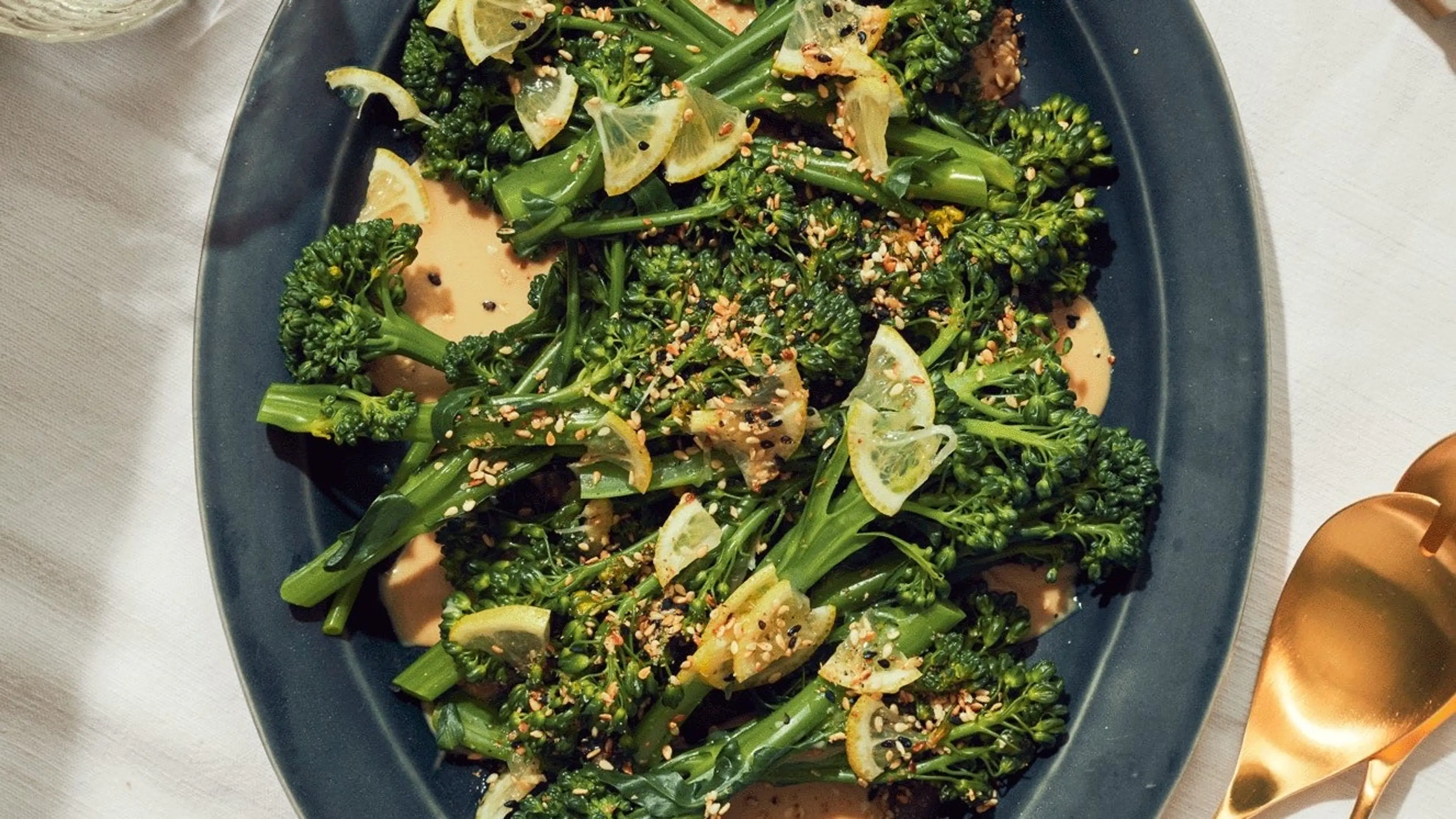 Broccolini With Sesame Sauce and Lemon