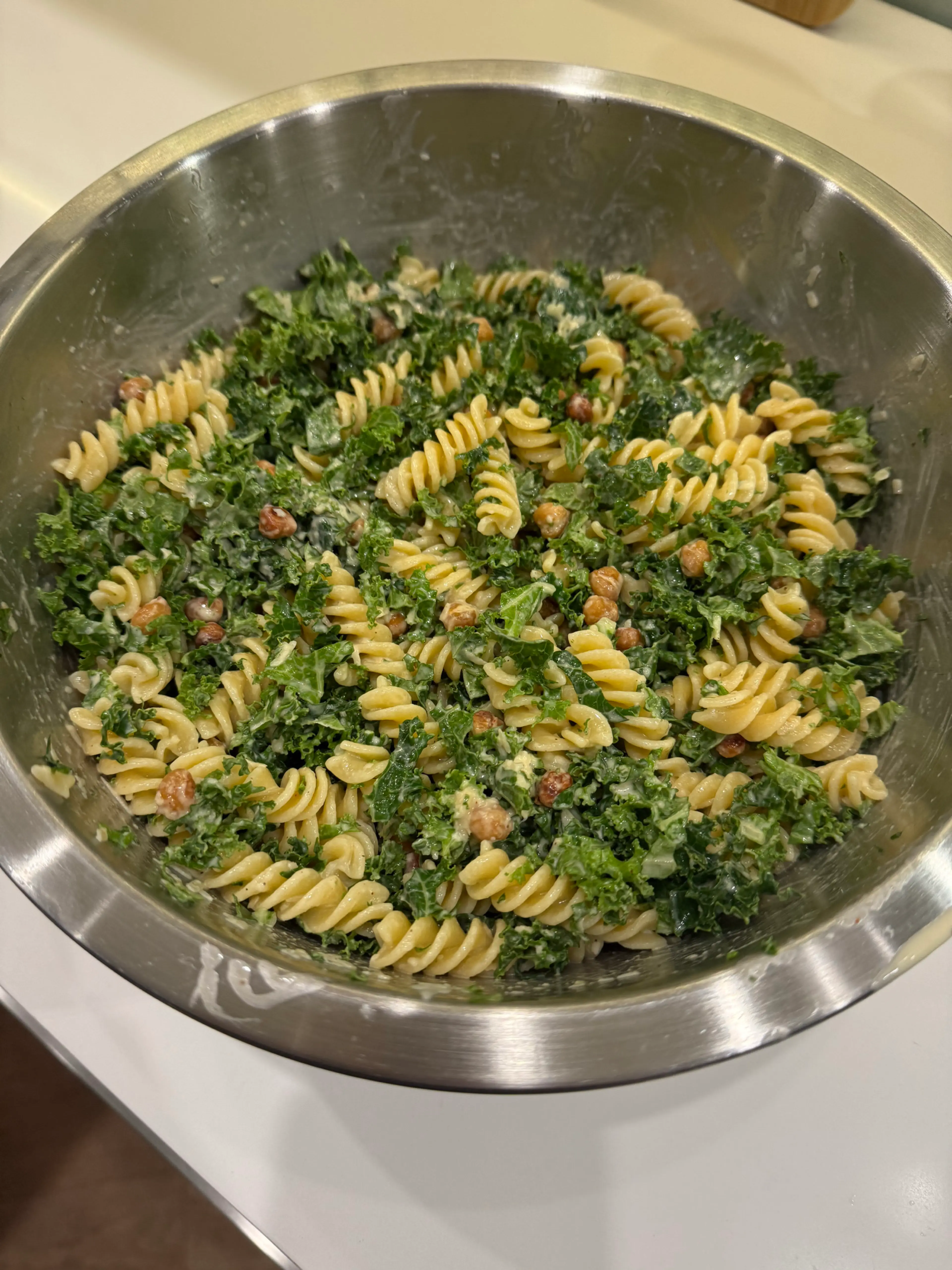 Kale Pasta Caesar Salad