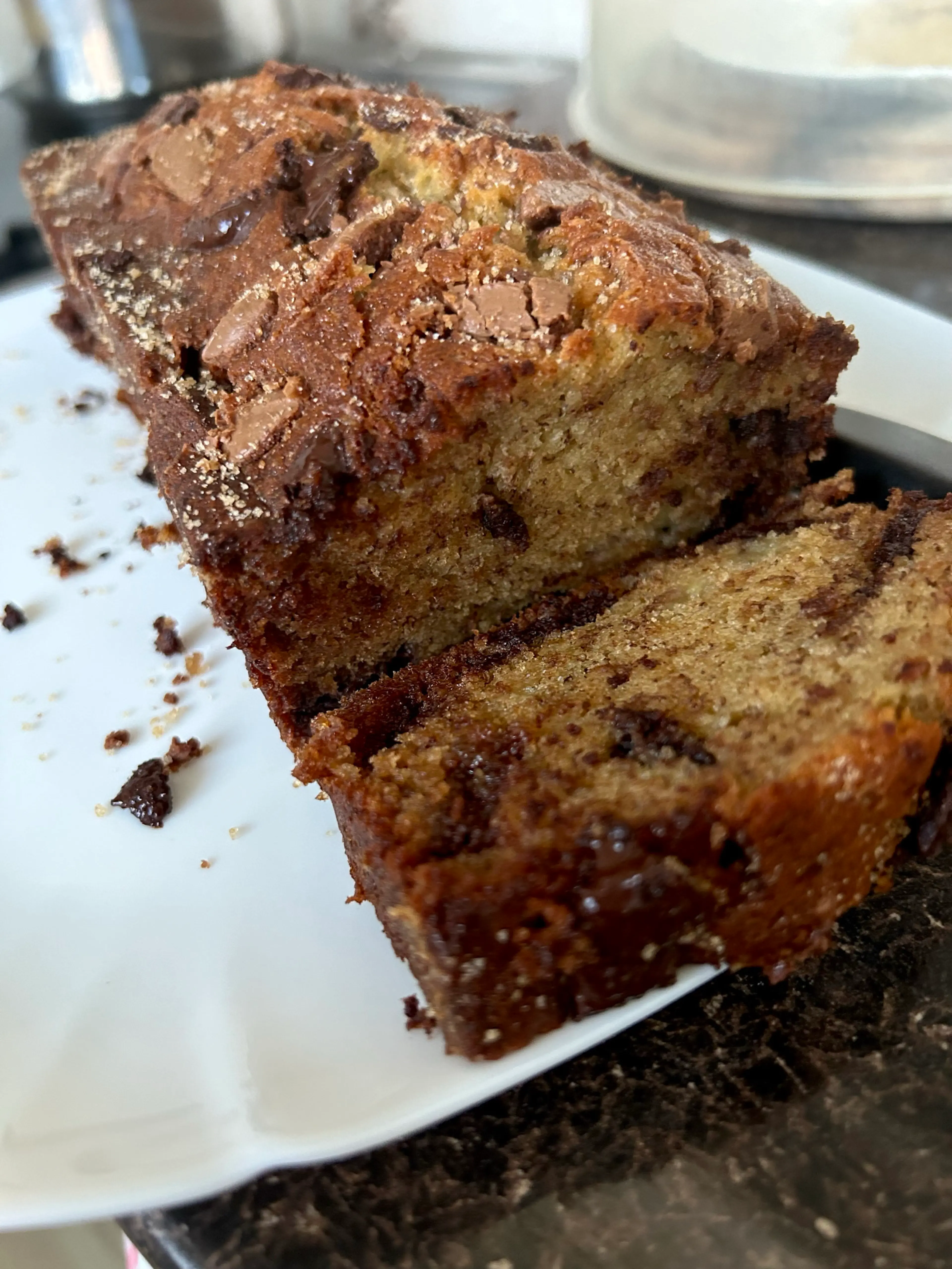 Banana bread with chocolate chips