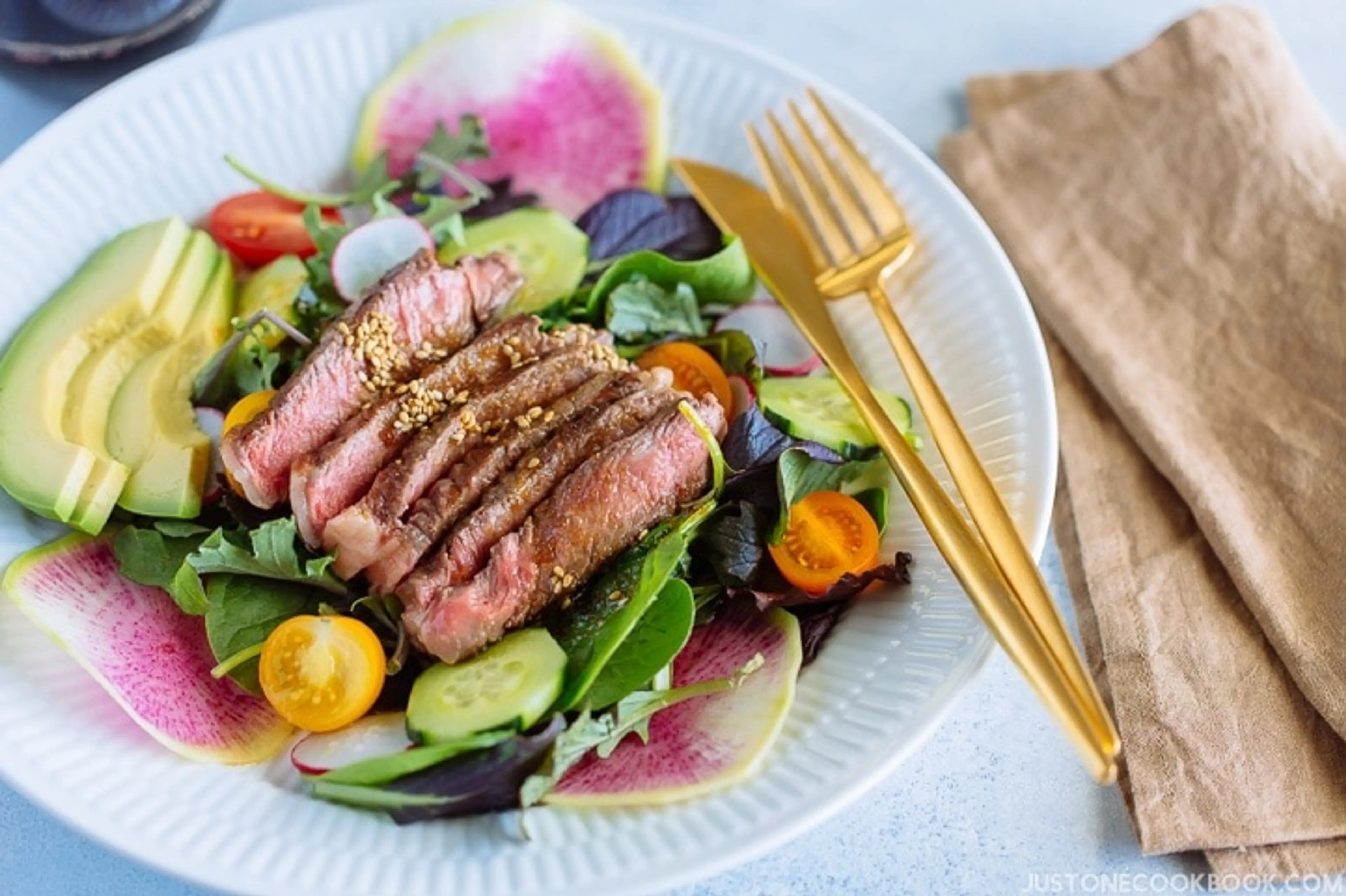 Steak Salad with Shoyu Dressing