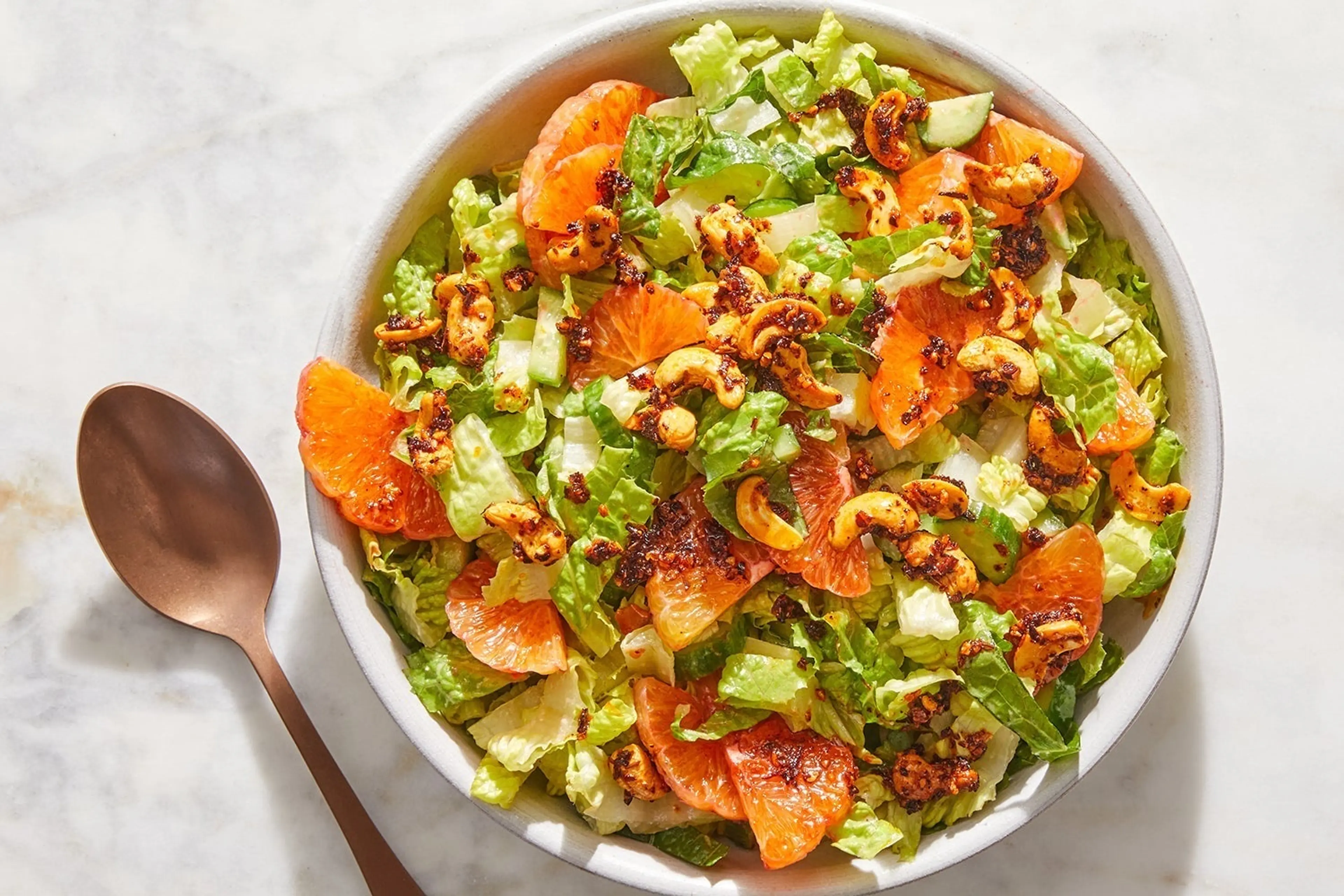 Blood Orange & Spicy Cashew Salad with Miso Sesame Dressing