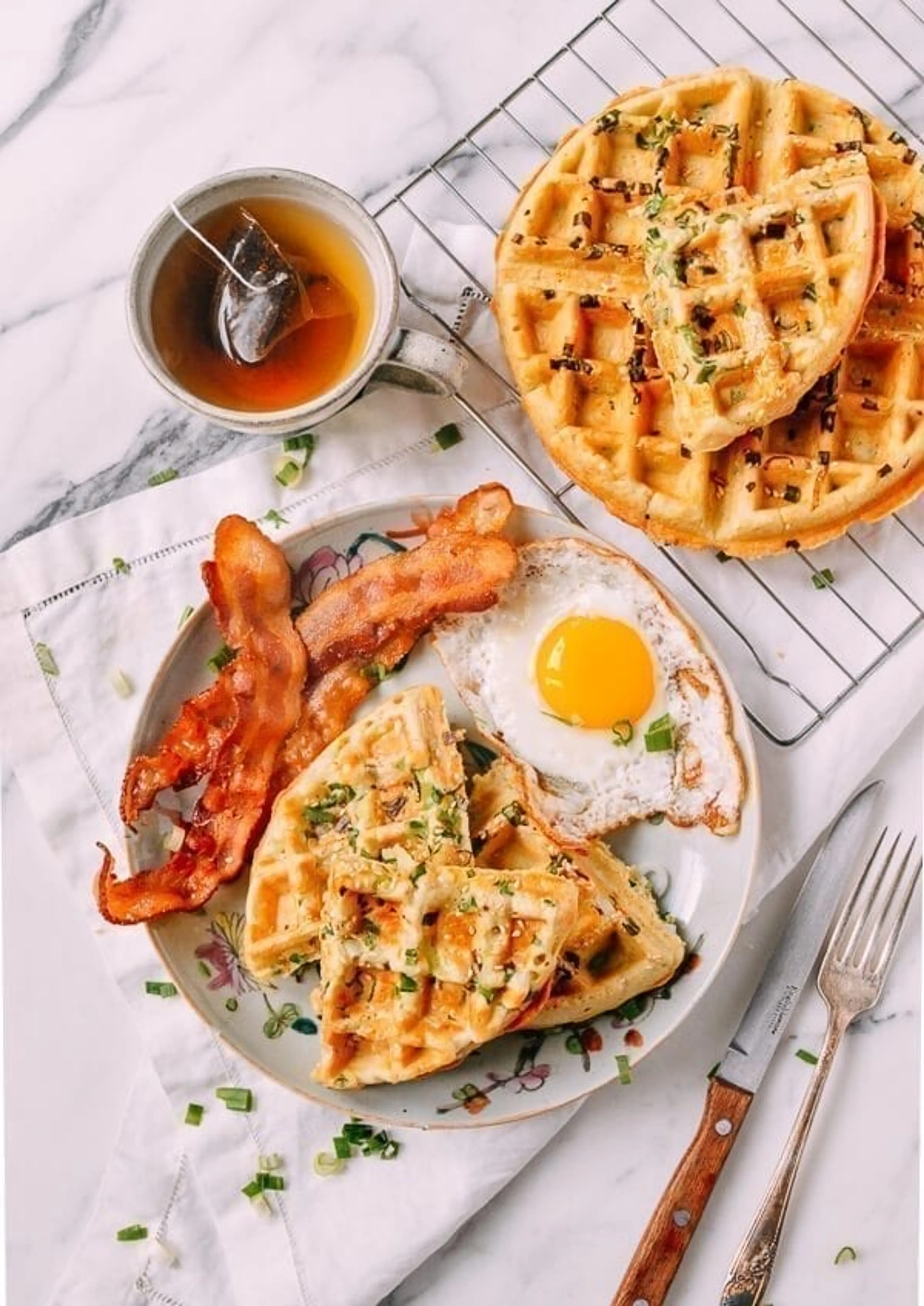 Sesame Scallion Waffles