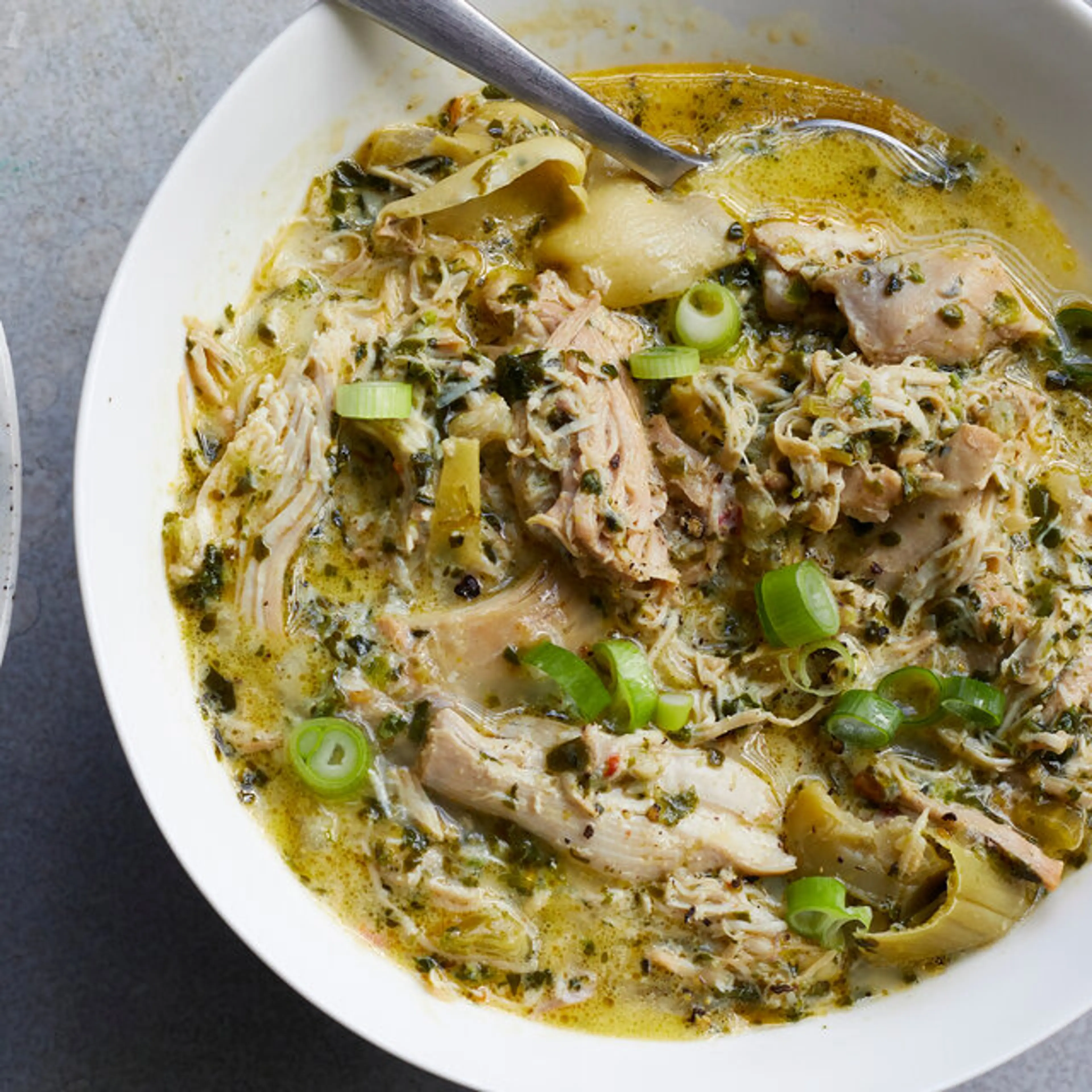 Creamy Spinach-Artichoke Chicken Stew