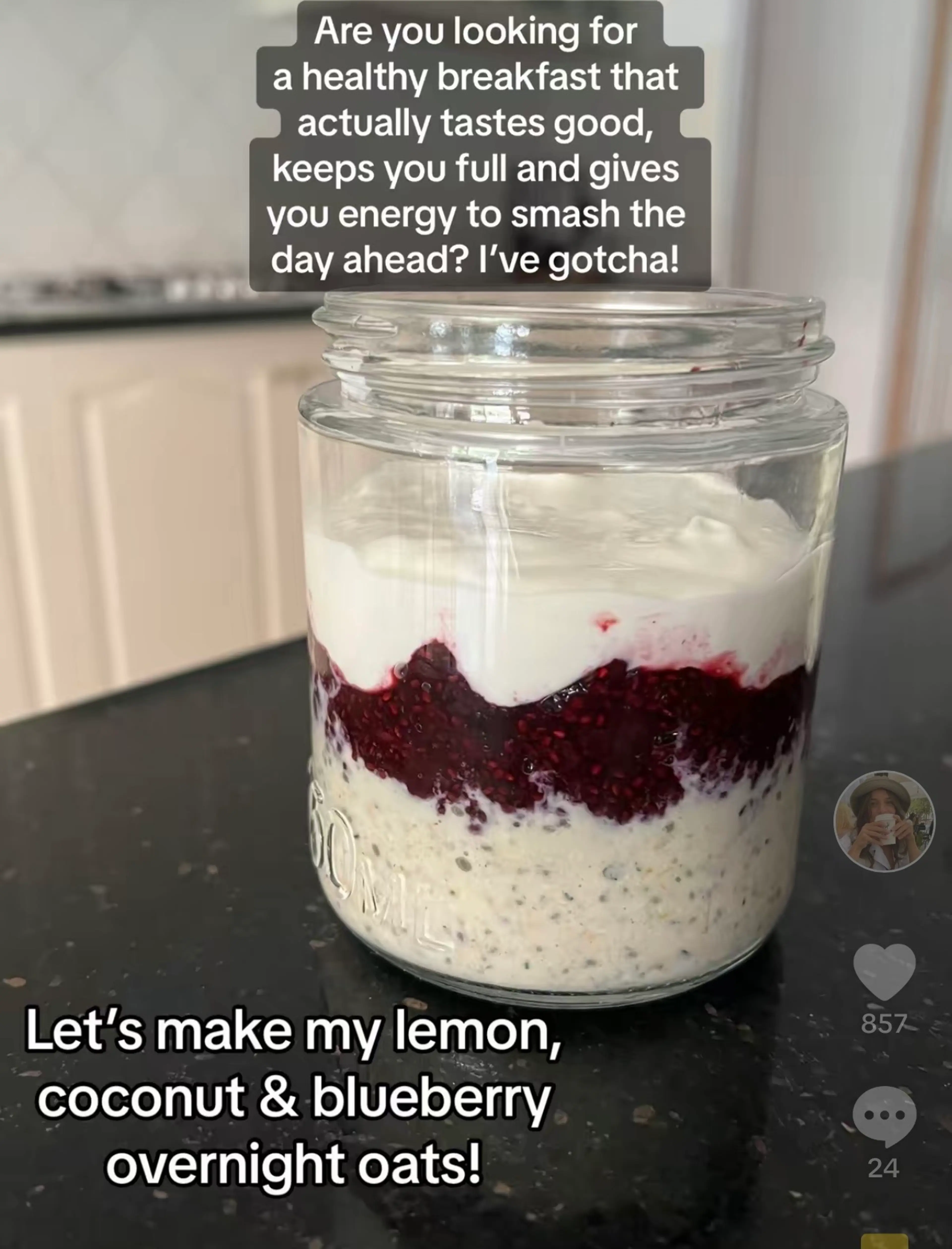 Lemon, Blueberry, Coconut Overnight Oats