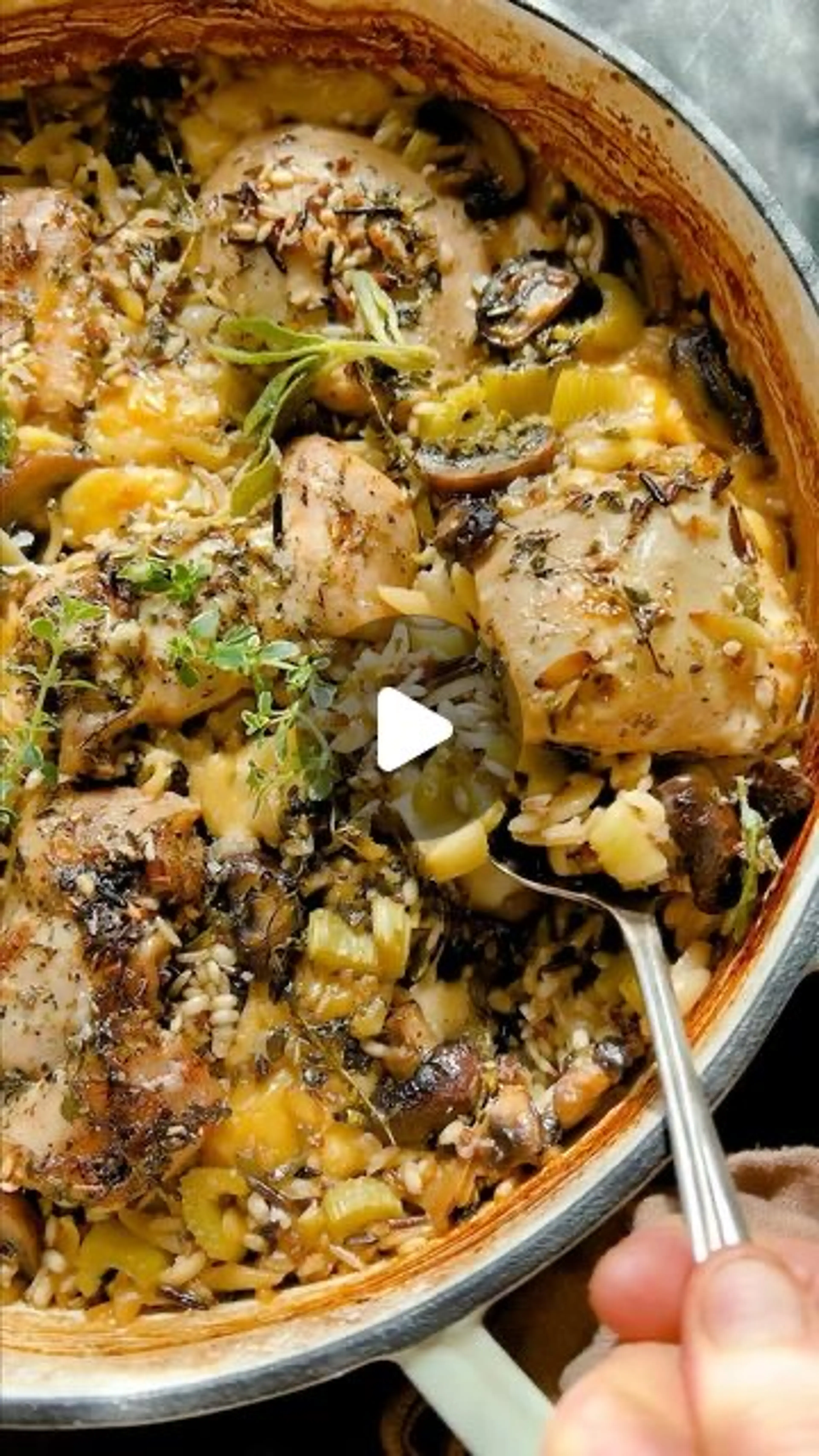 One Pan Roasted Herb Chicken and Wild Rice - We Love This On