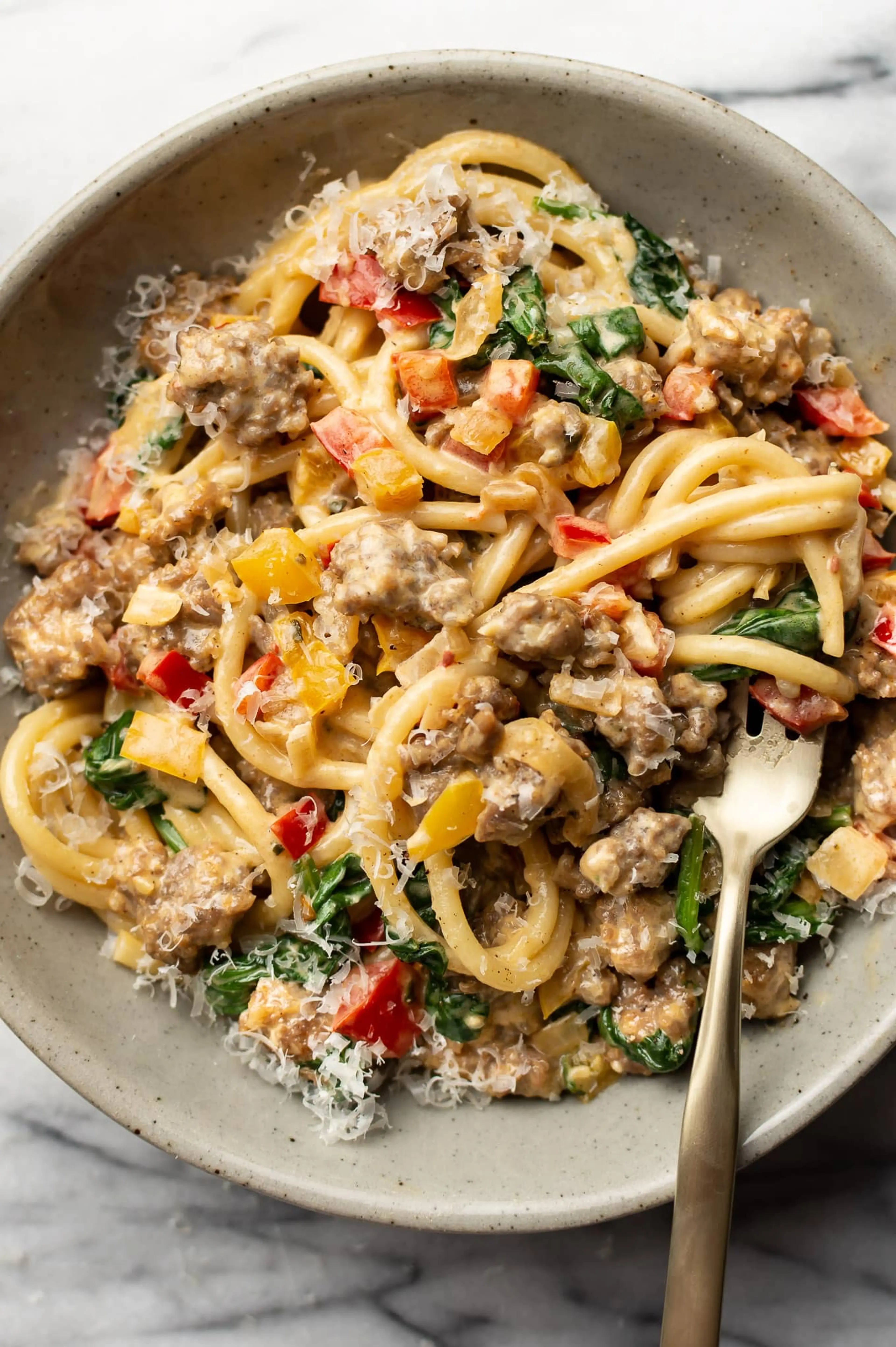 Creamy Sausage and Peppers Pasta