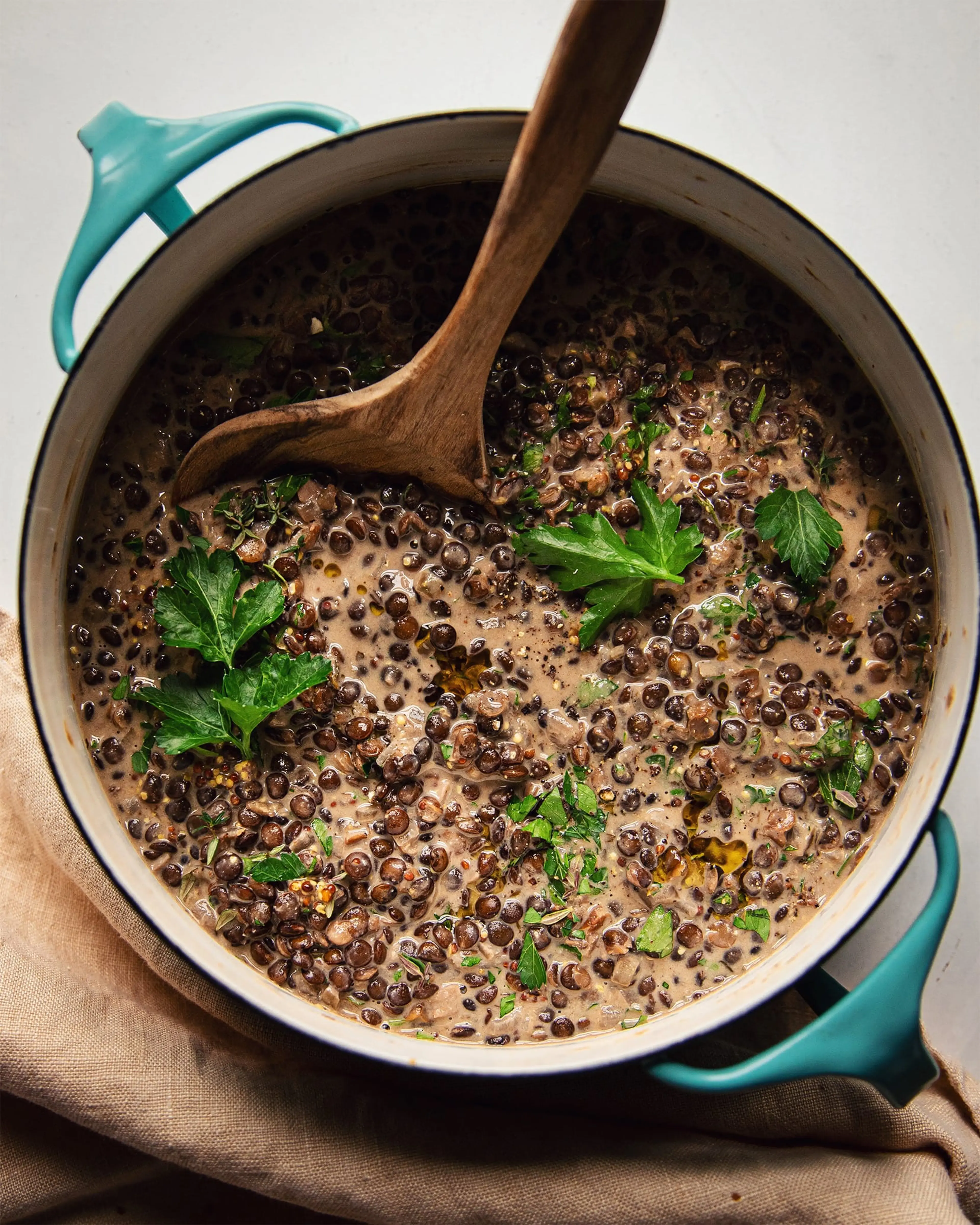 White Wine Lentils with Mustard & Thyme