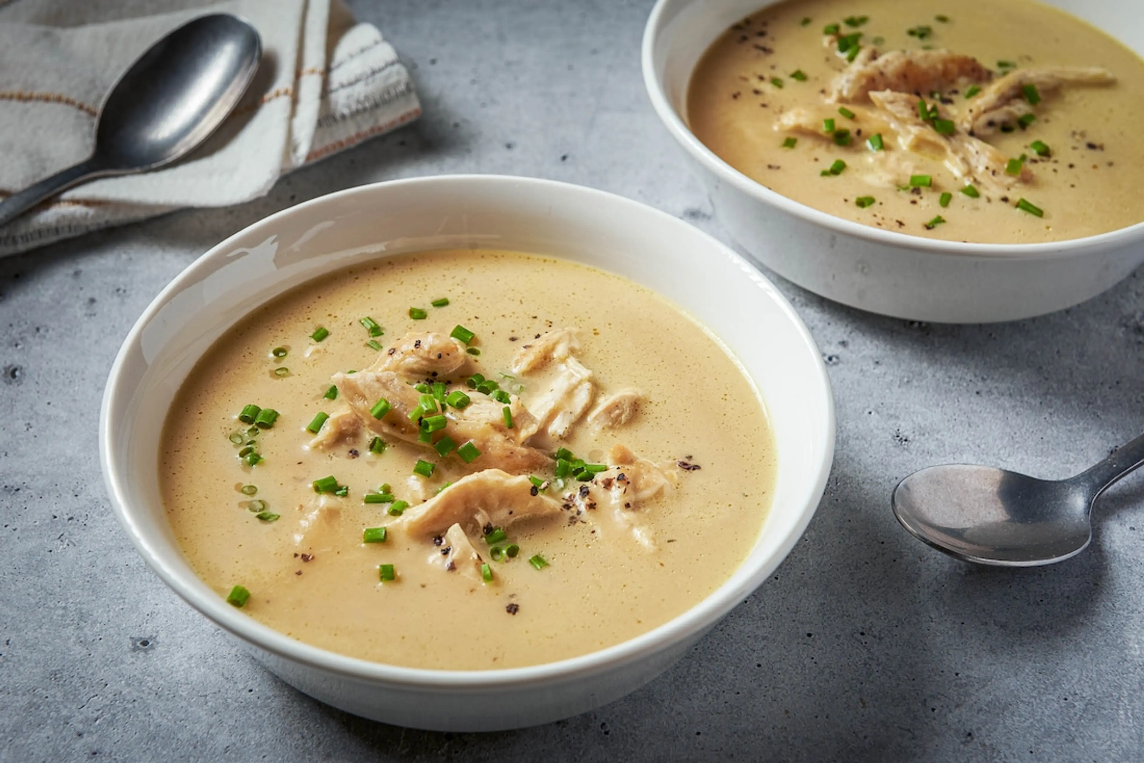 Creamy Chicken Soup With Caramelized Onions