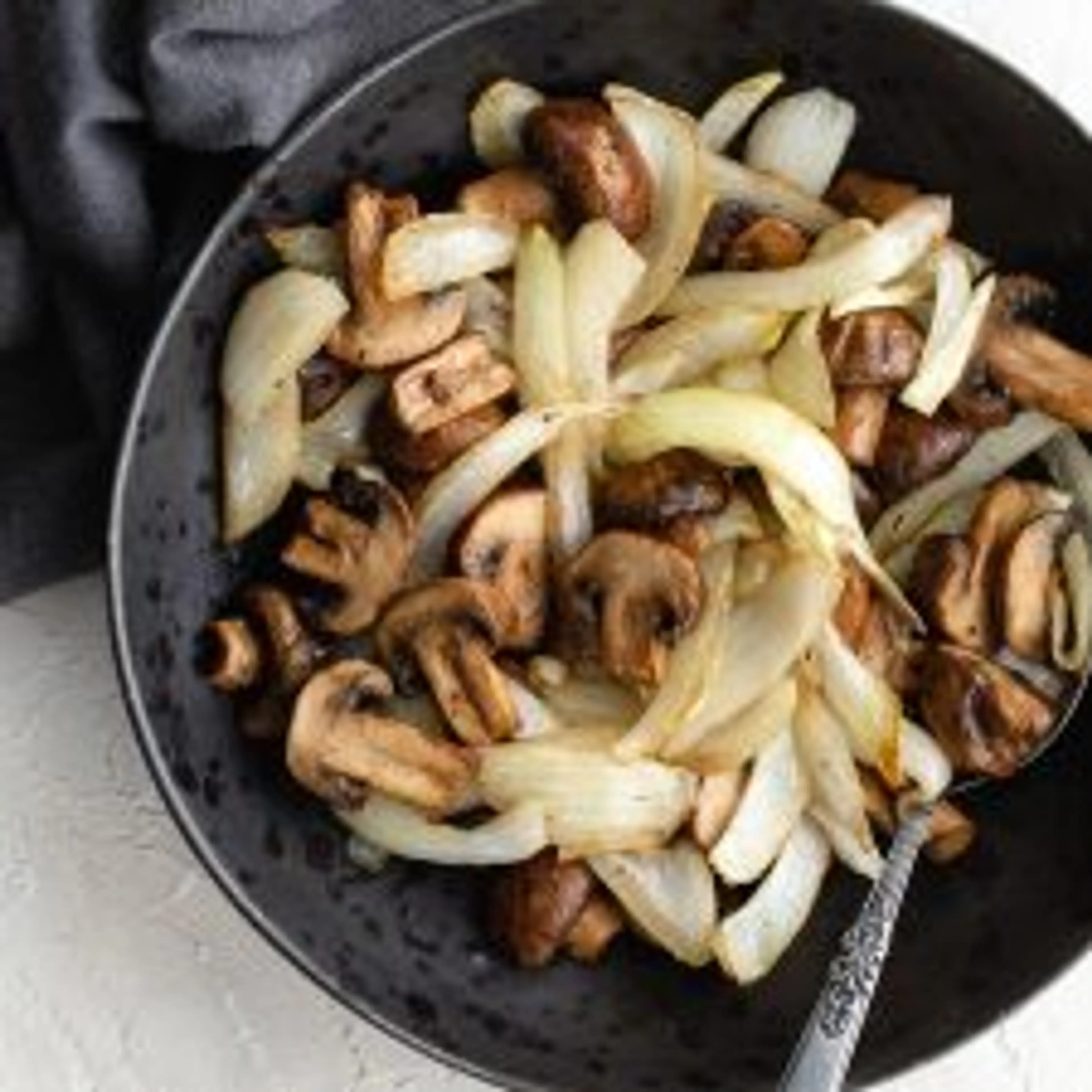 Air Fryer Mushrooms and Onions