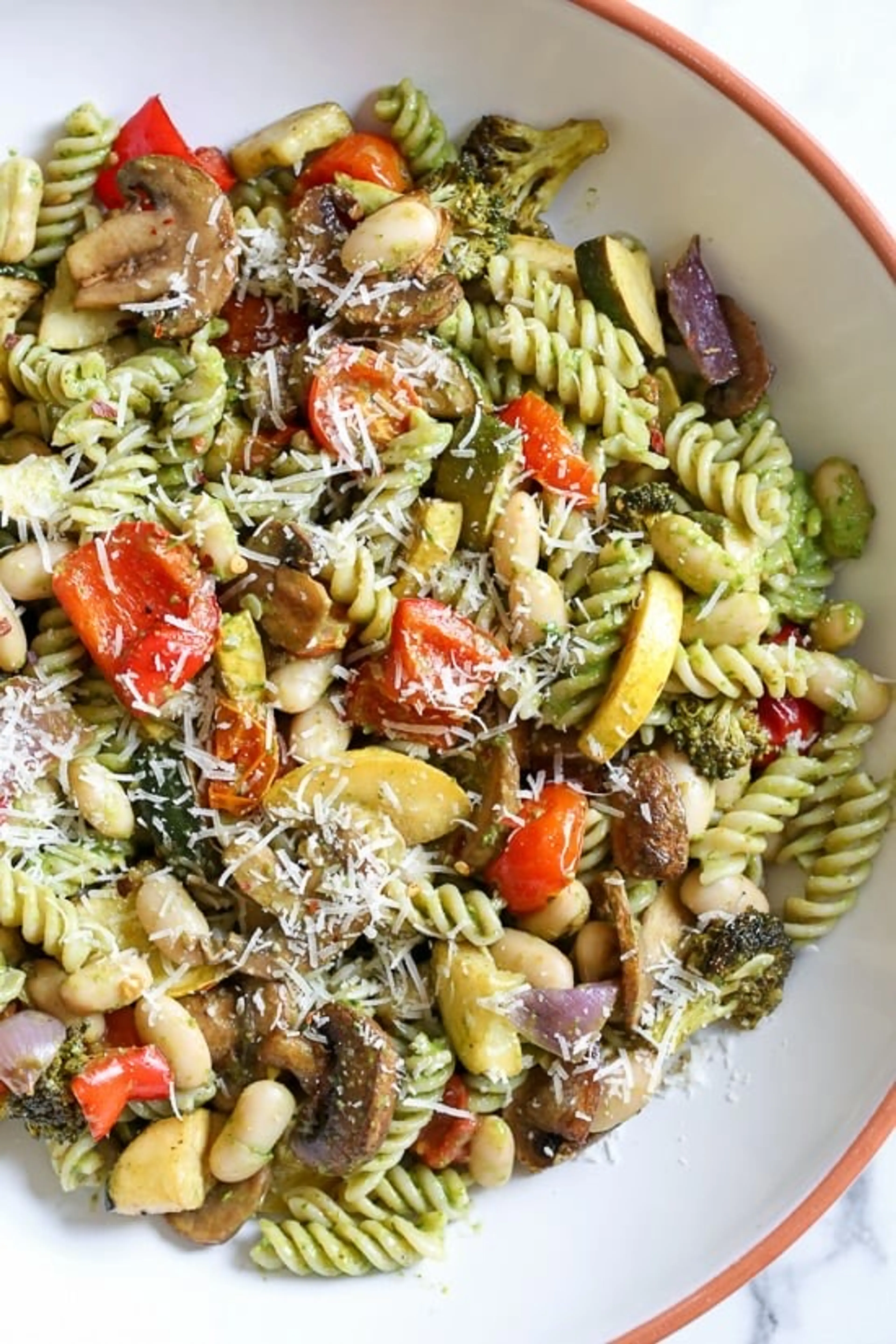 Balsamic Roasted Veggie and White Bean Pasta