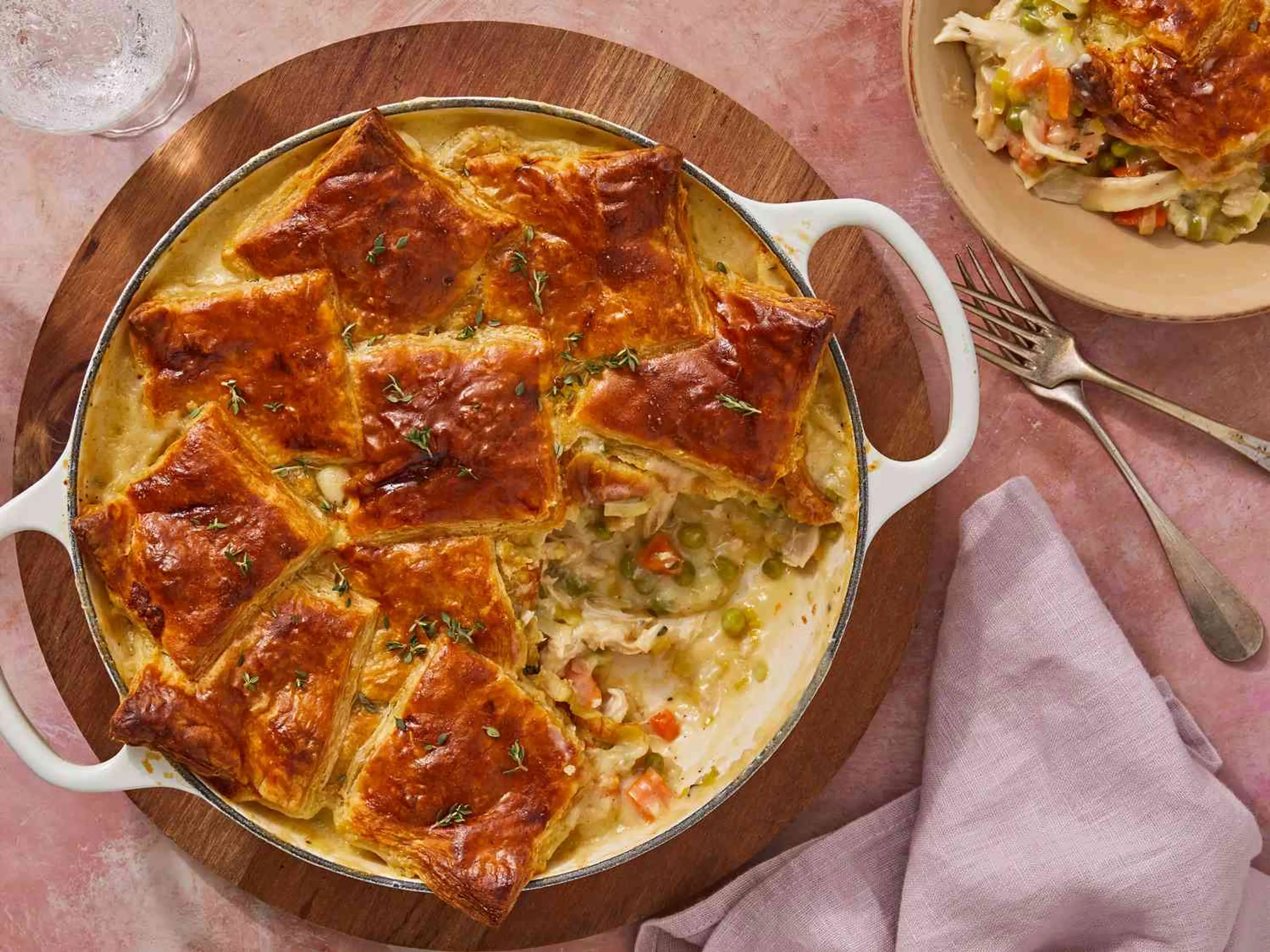Skillet Chicken Pot Pie With Puff Pastry