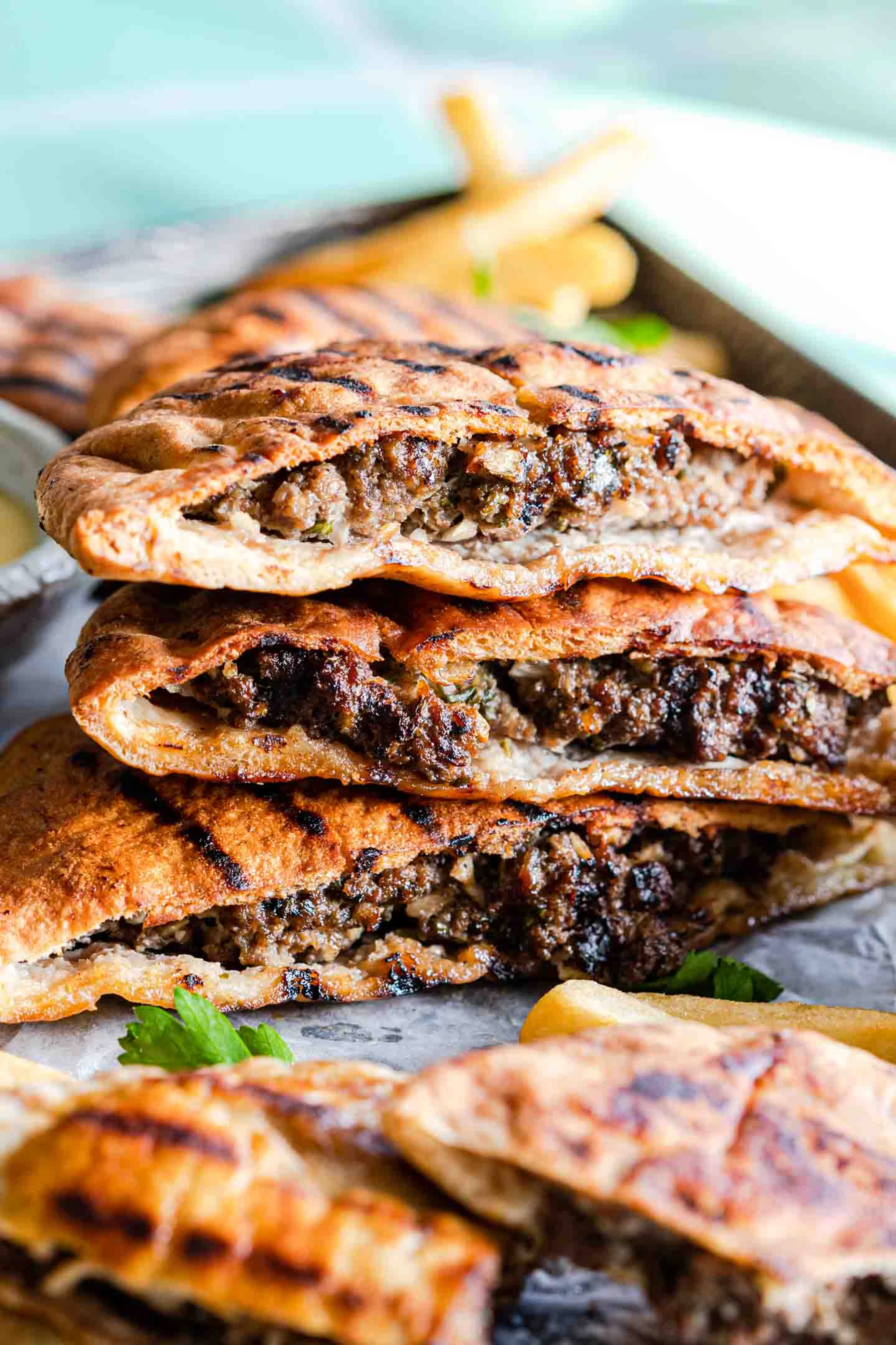 Arayes (Middle Eastern Stuffed Pita)