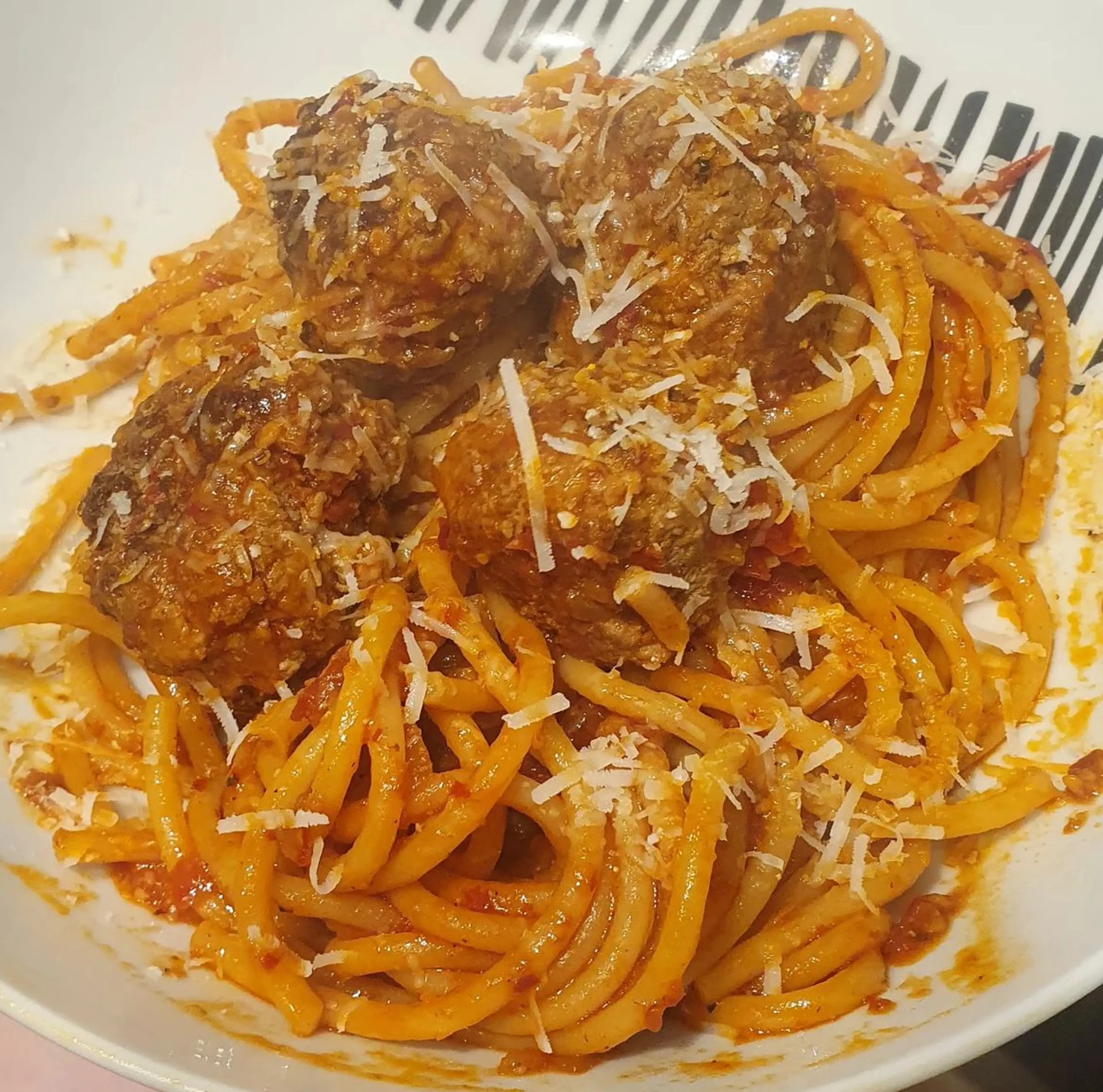 Spaghetti & Meatballs In 'Nduja Sauce