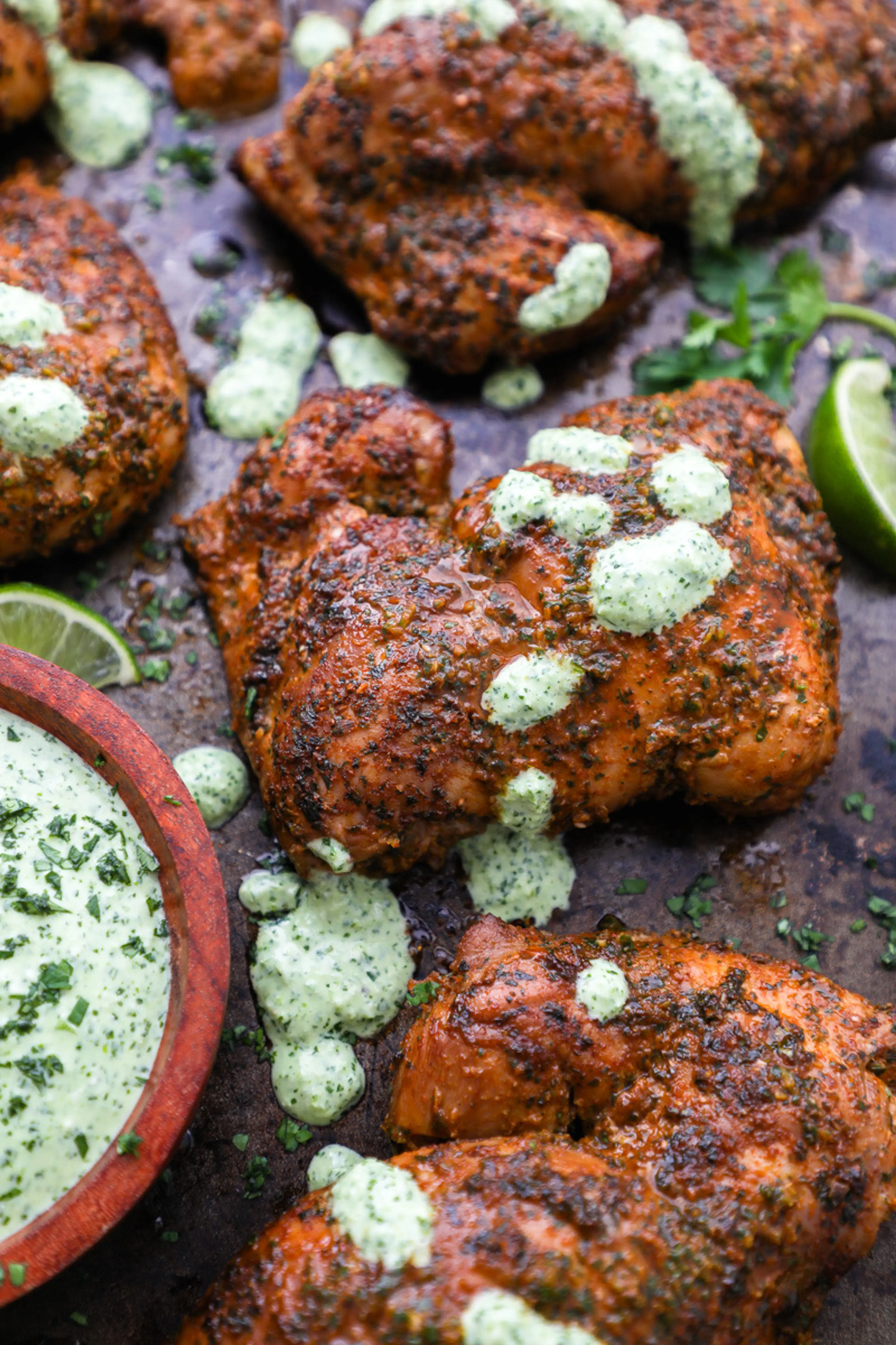 Roasted Peruvian Chicken with Green Sauce