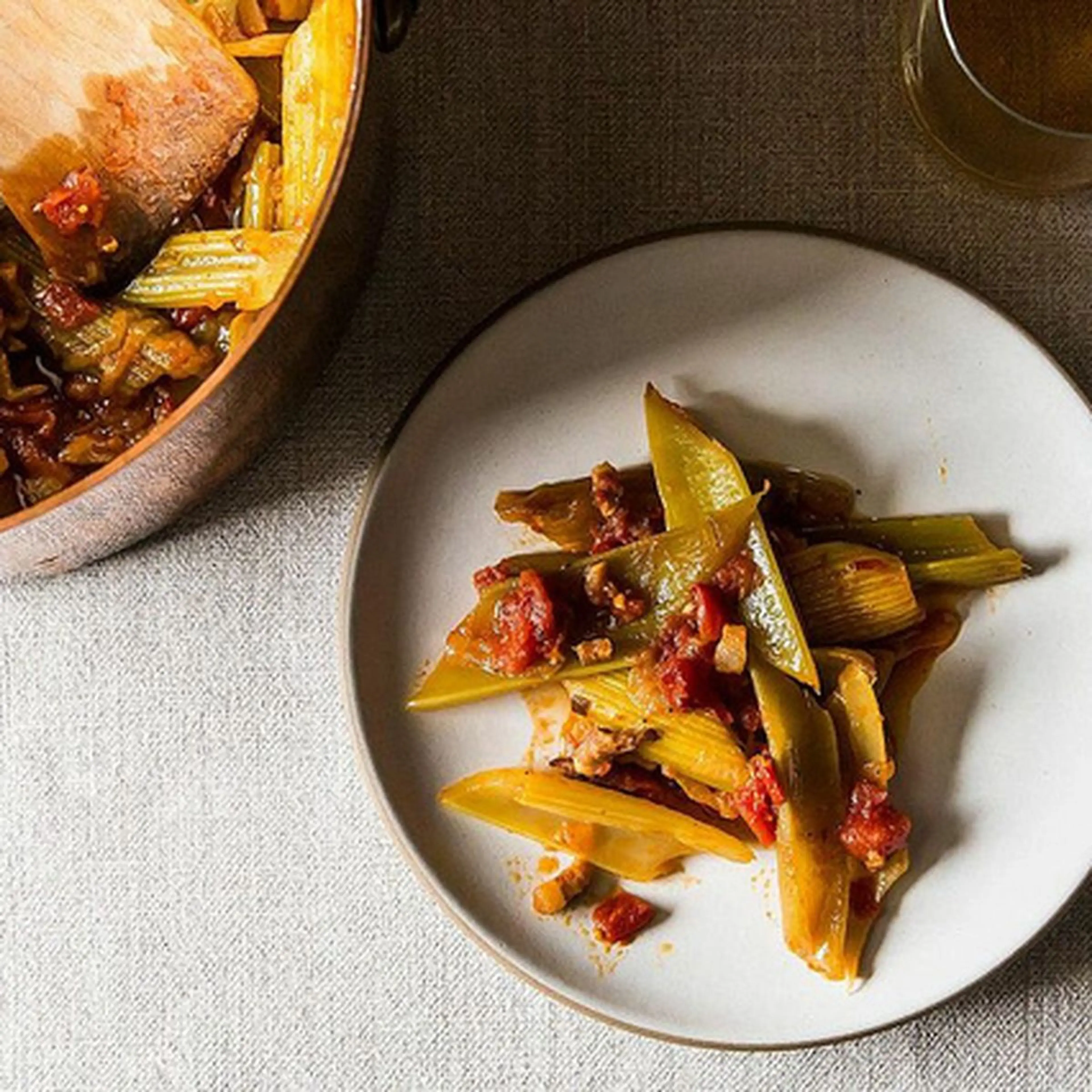 Marcella Hazan's Braised Celery with Onion, Pancetta, and To