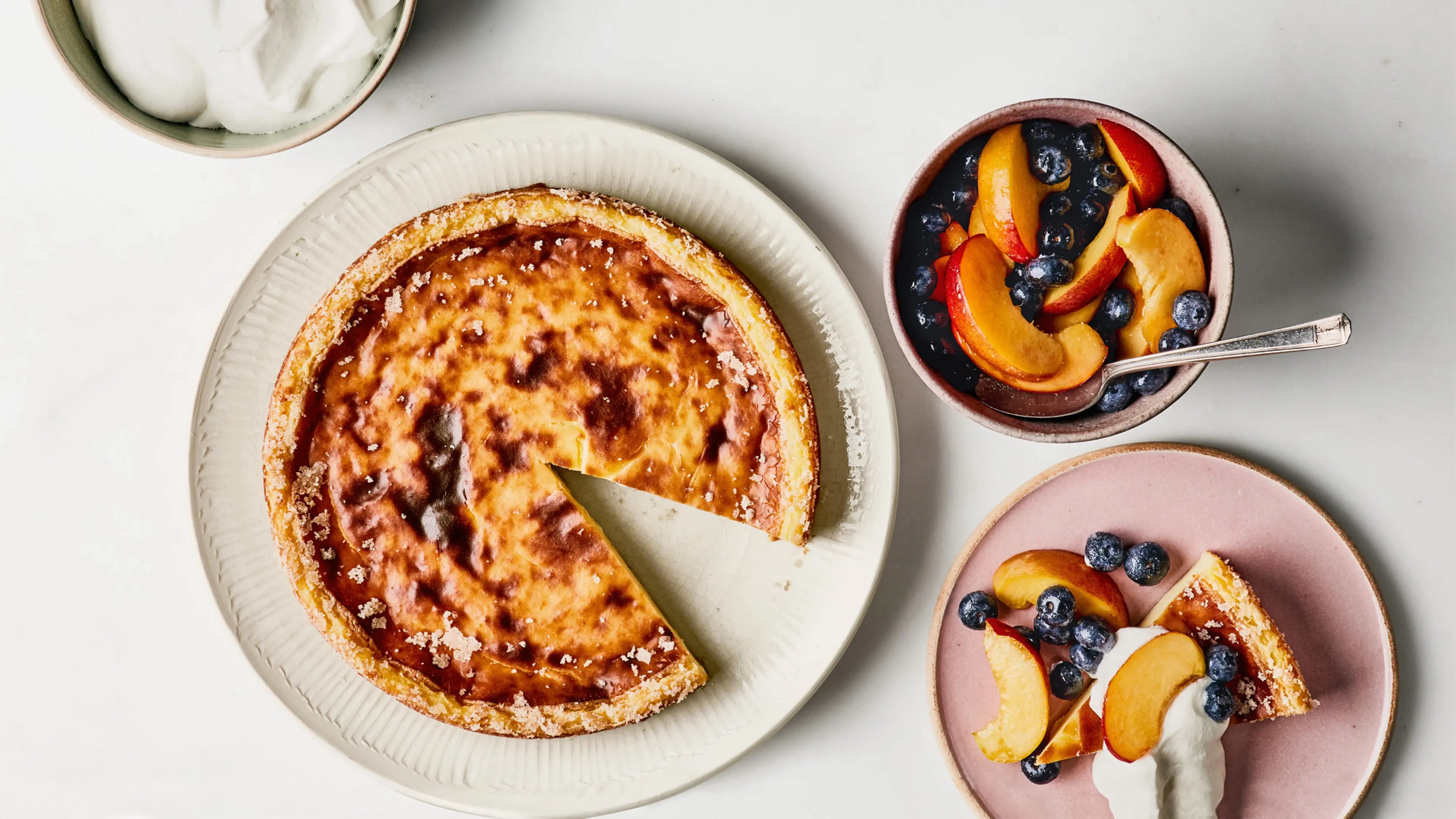 Custard Tart with Cream and Fruit