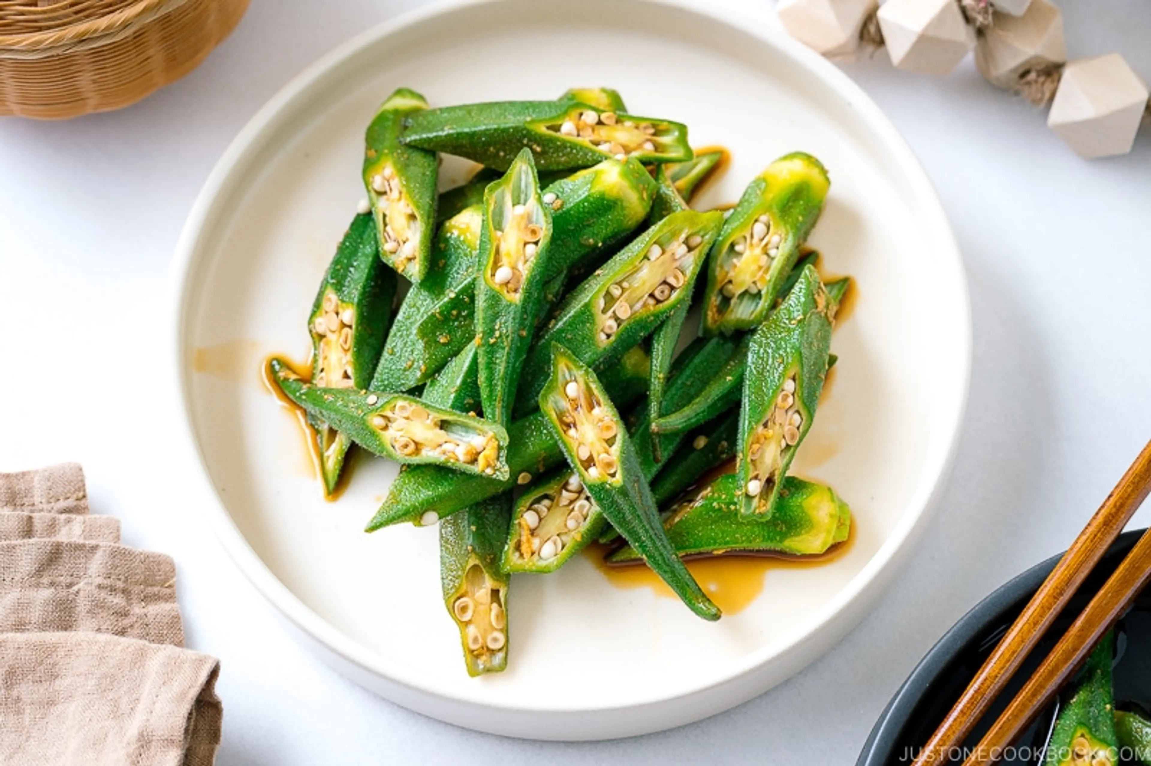 Okra with Ginger Soy Sauce