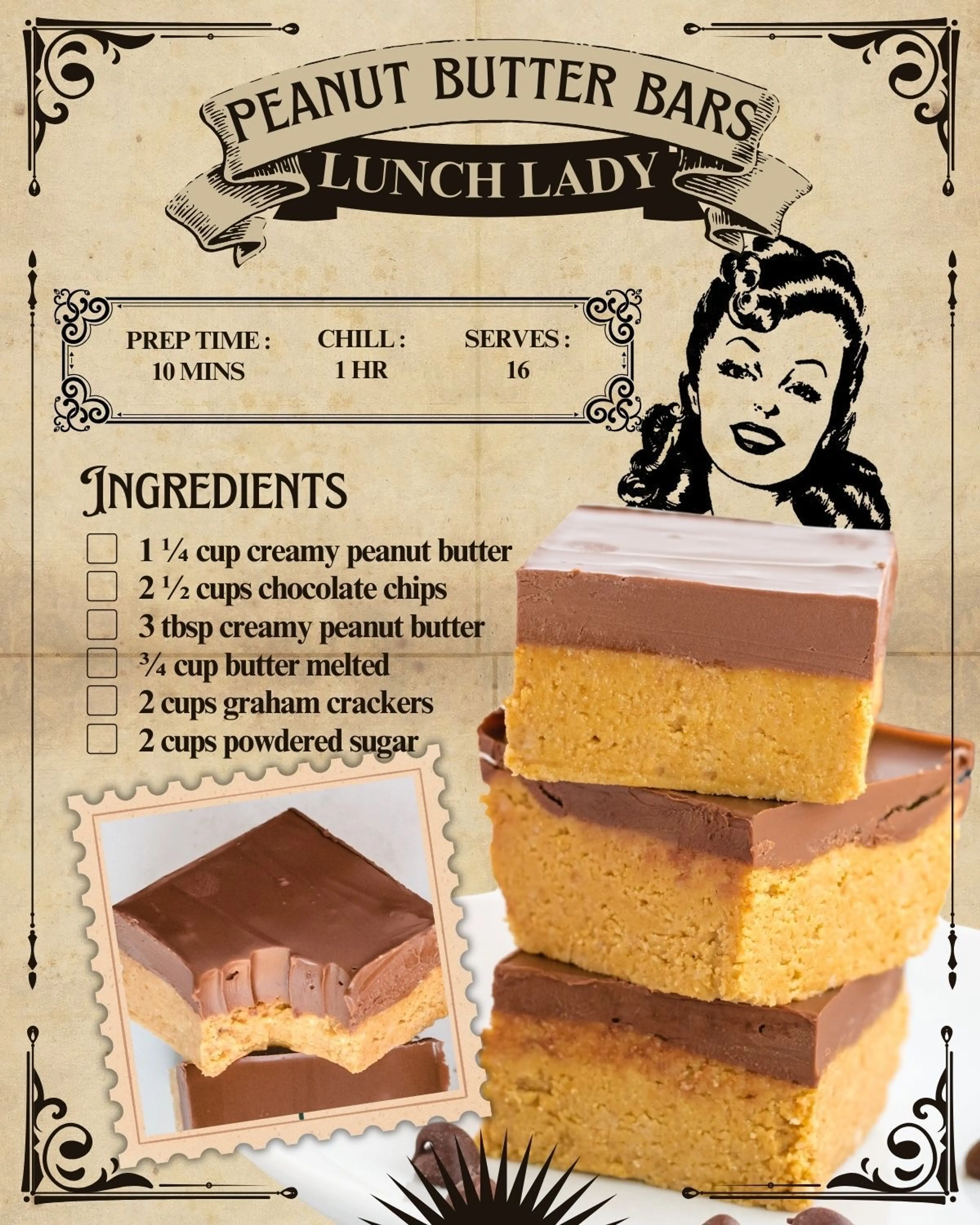 Lunch Lady Peanut Butter Bars