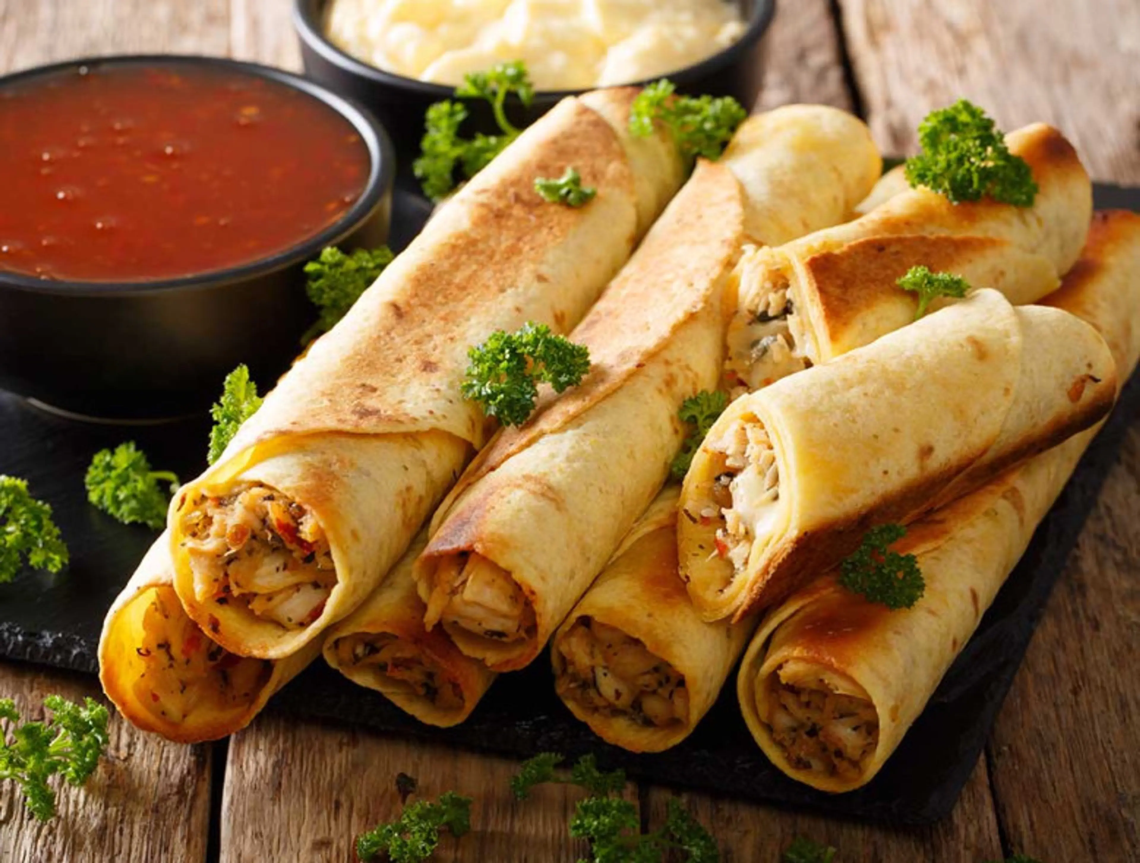 Oven-Baked Chicken Taquitos