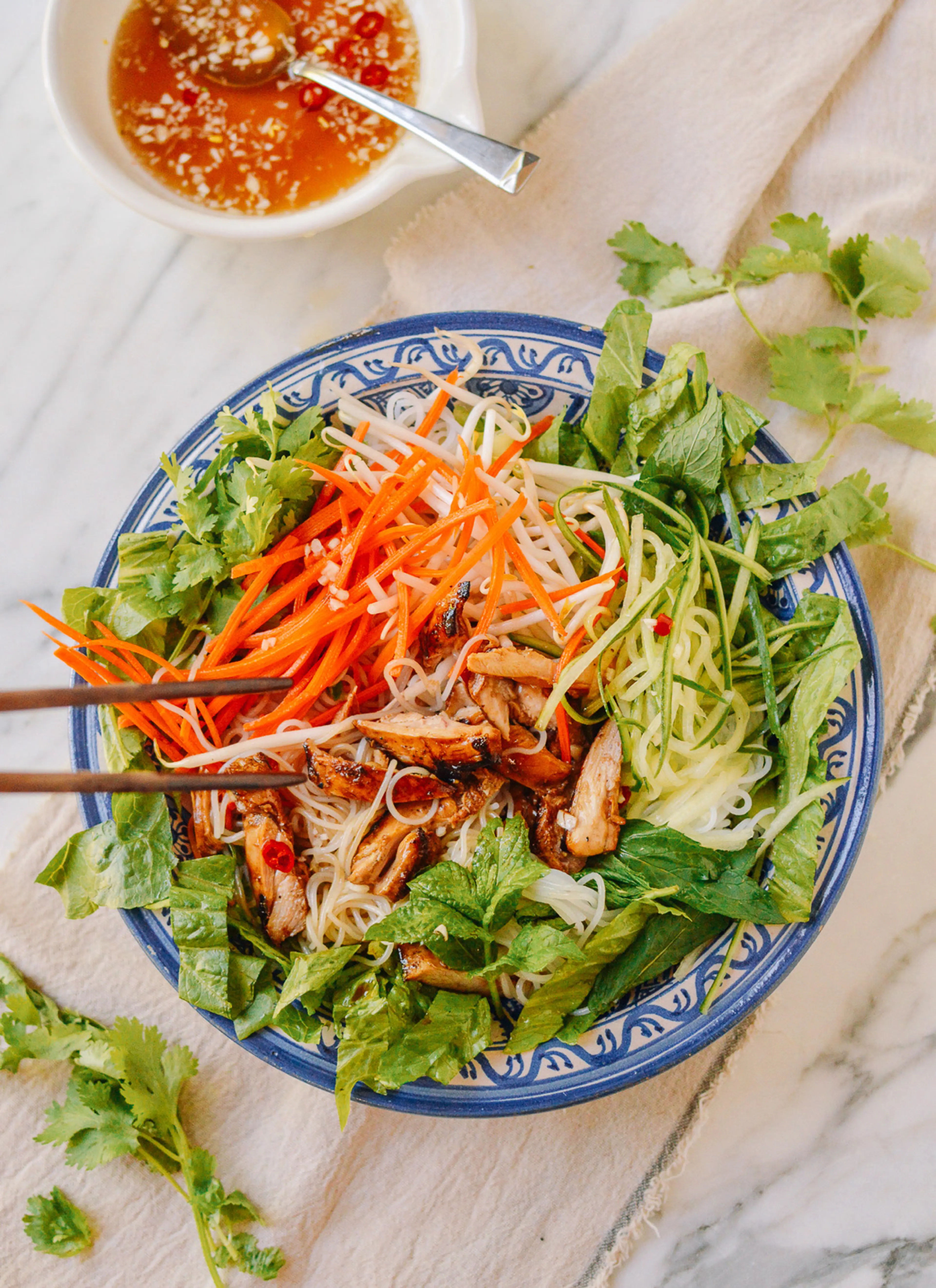 Vietnamese Rice Noodle Salad with Chicken