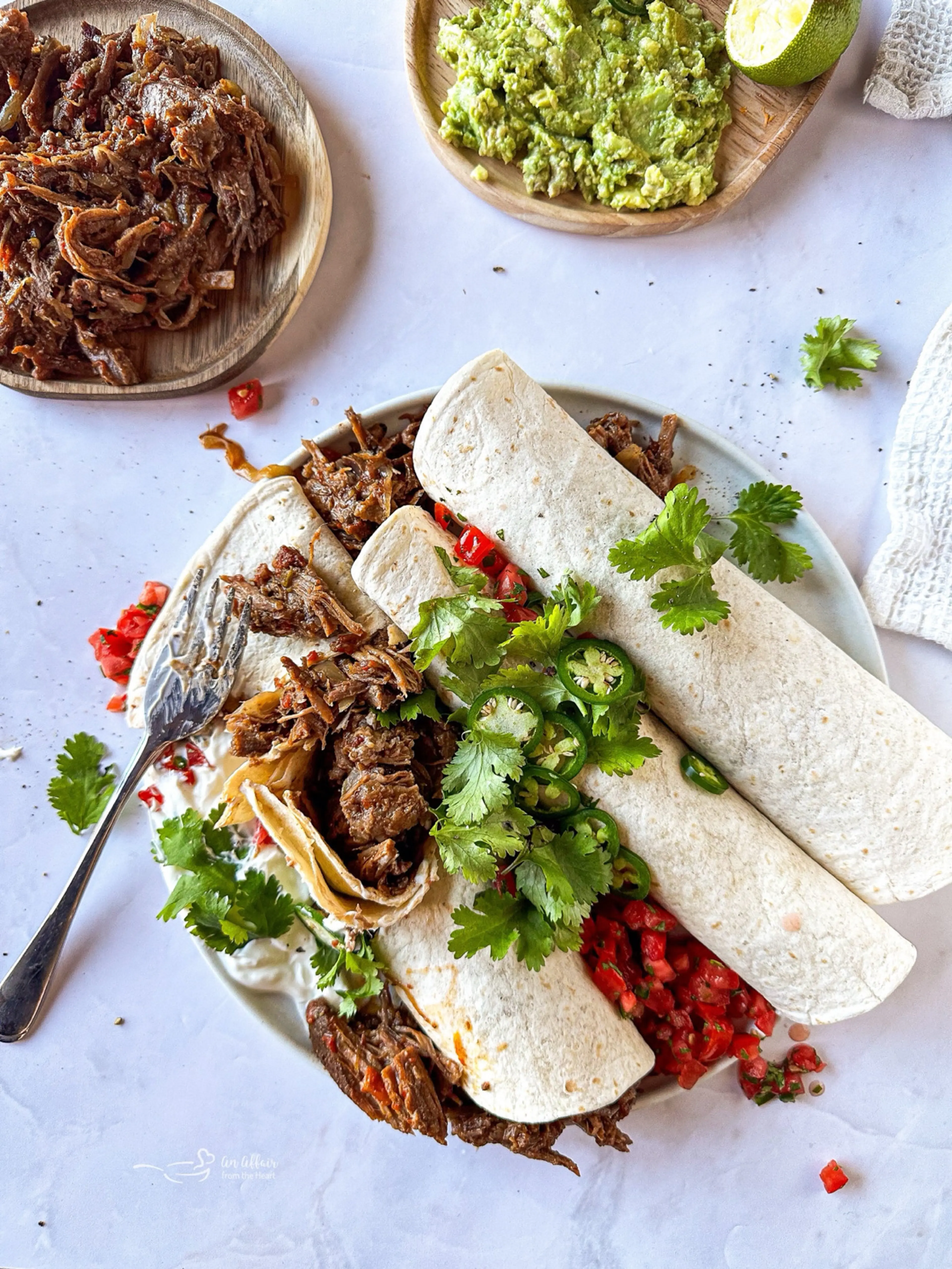 Crock Pot Shredded Beef Burritos