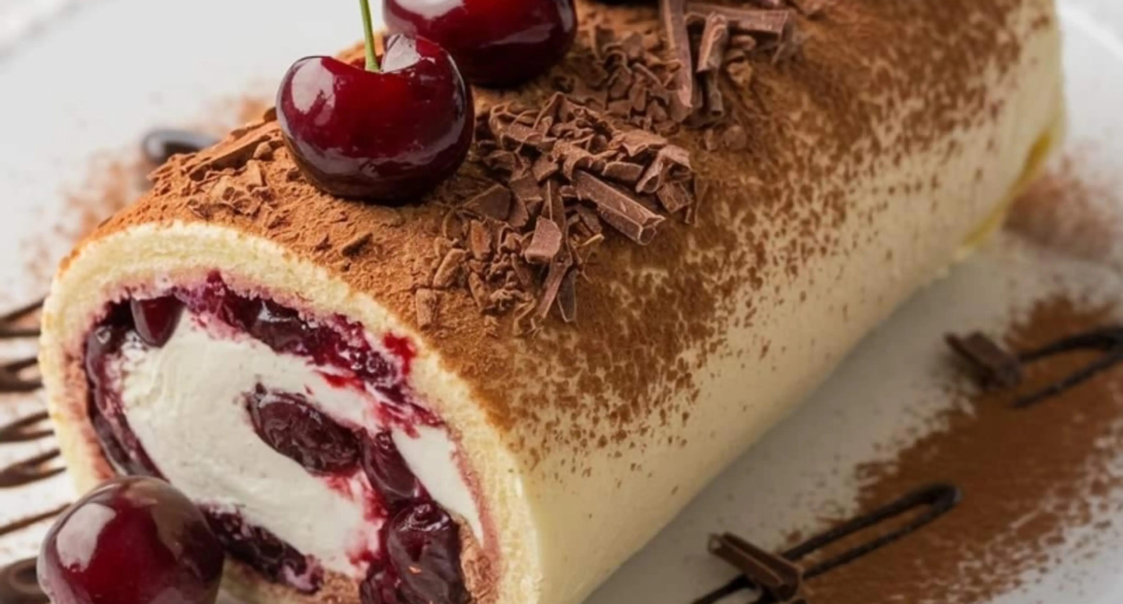 Chocolate Cherry Swiss Roll