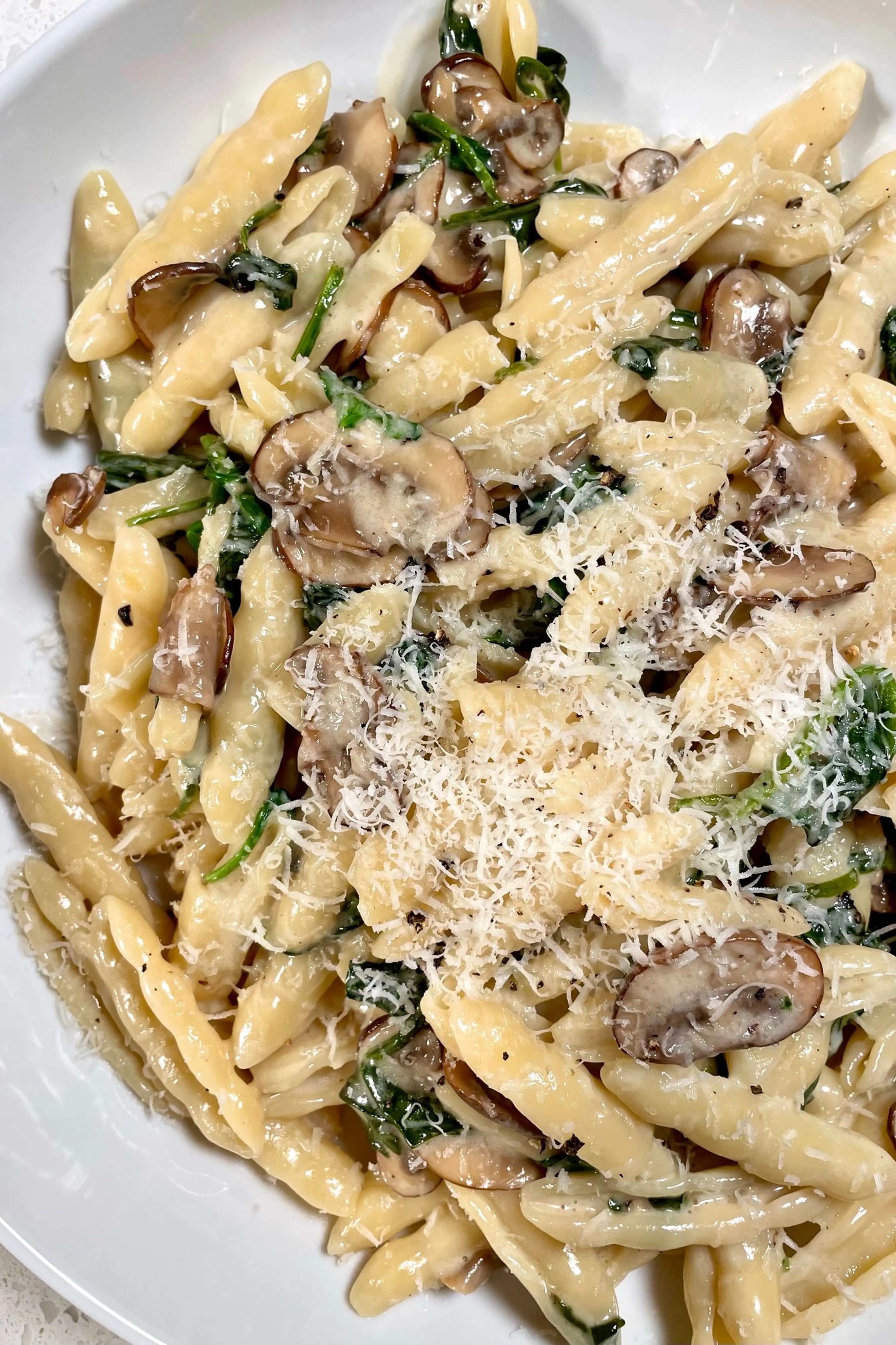 Creamy Mushroom Spinach Pasta