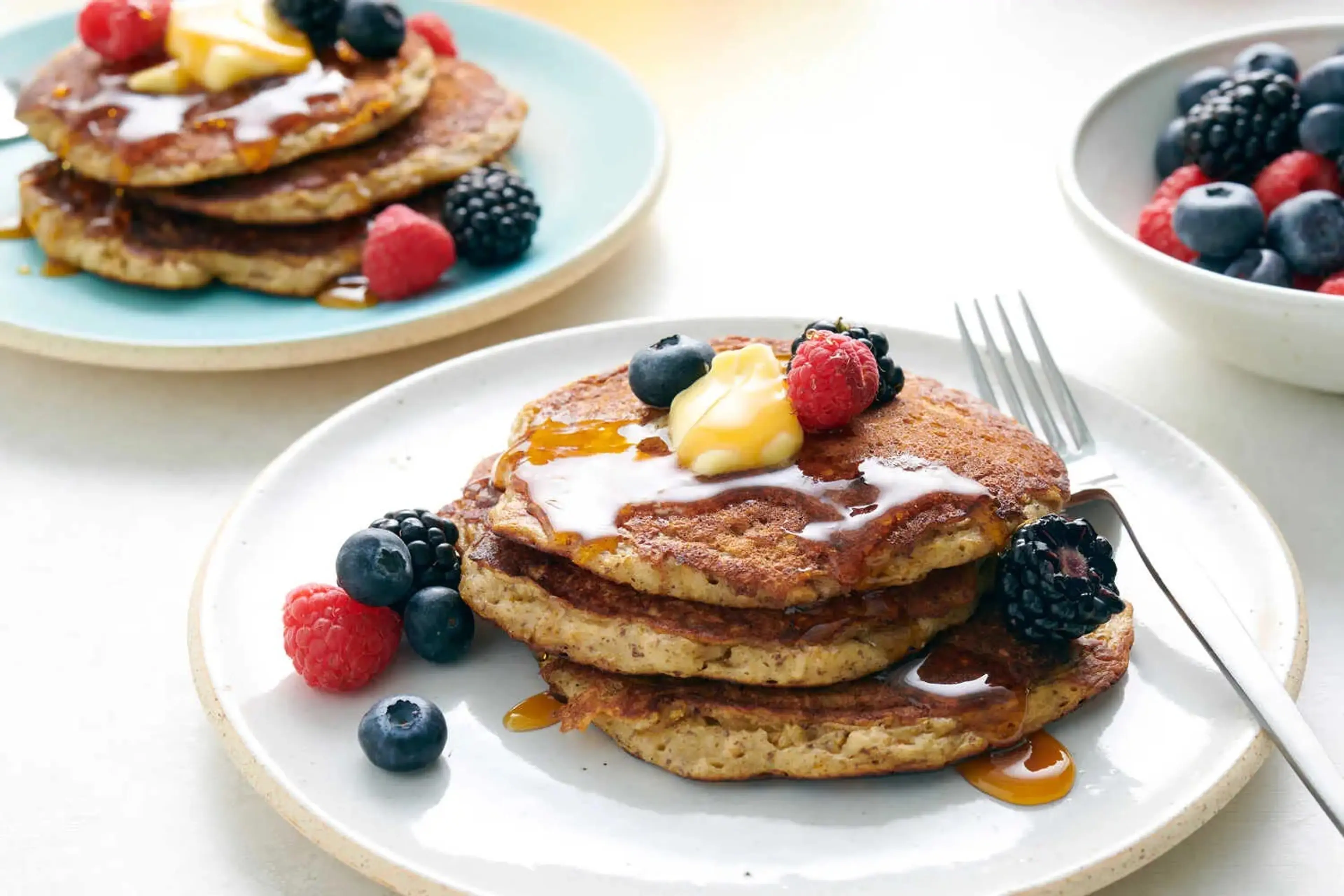 Honey Oat Pancakes