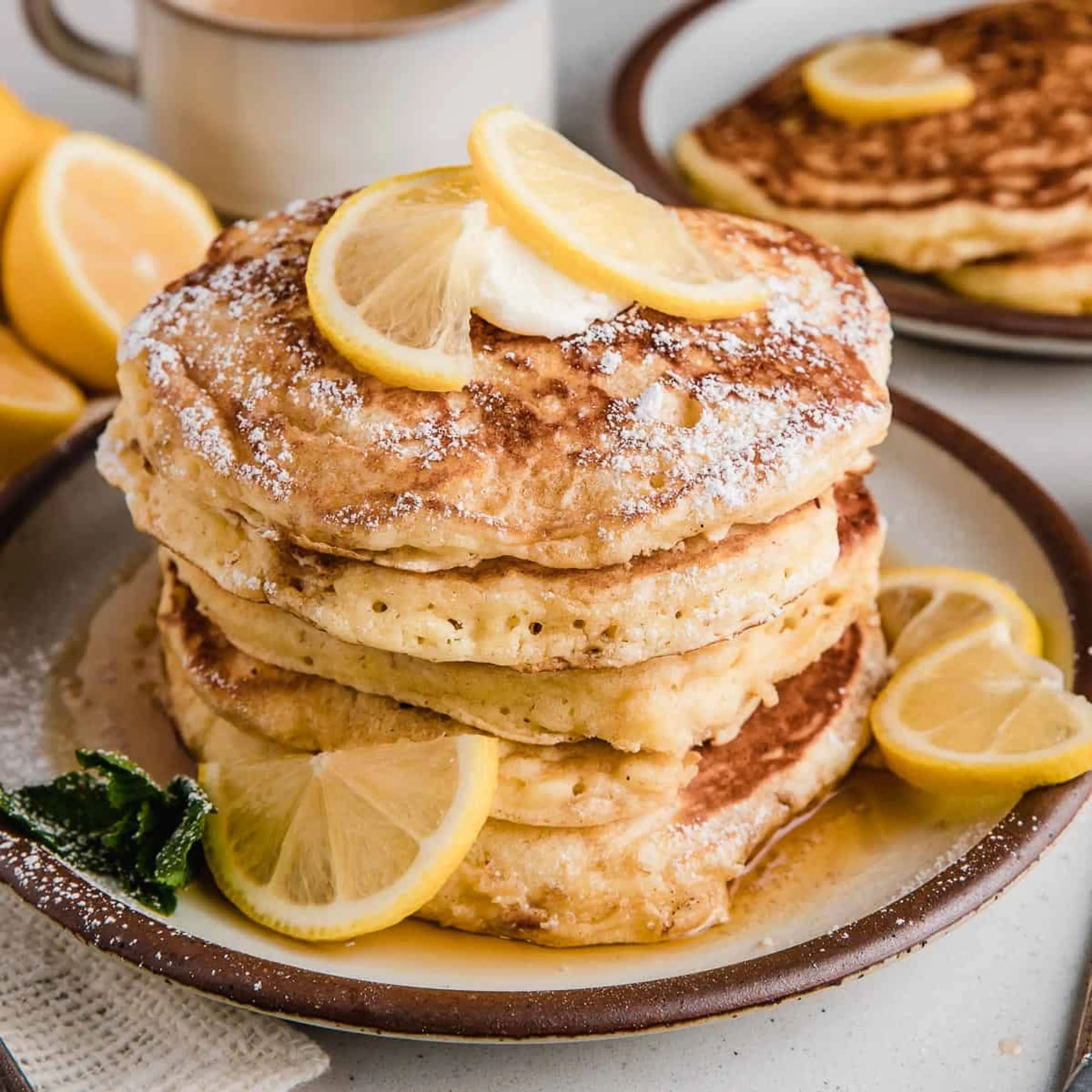 Sourdough Lemon Ricotta Pancakes