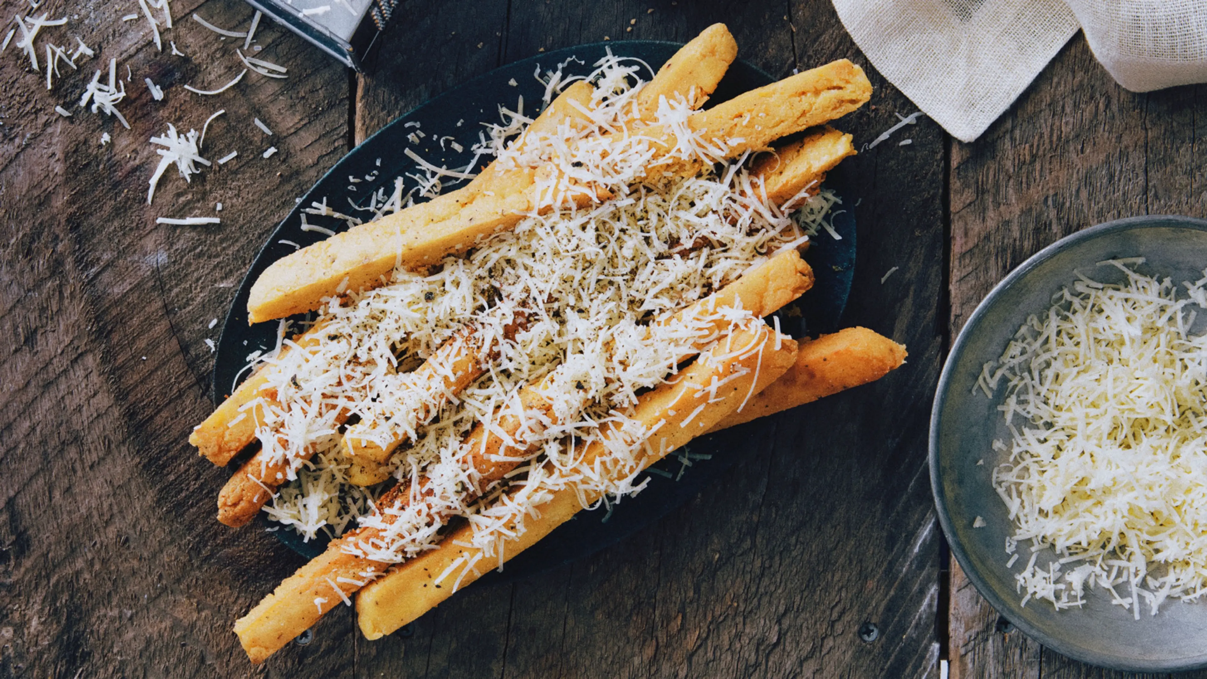 Black Pepper Panisses With Cheddar