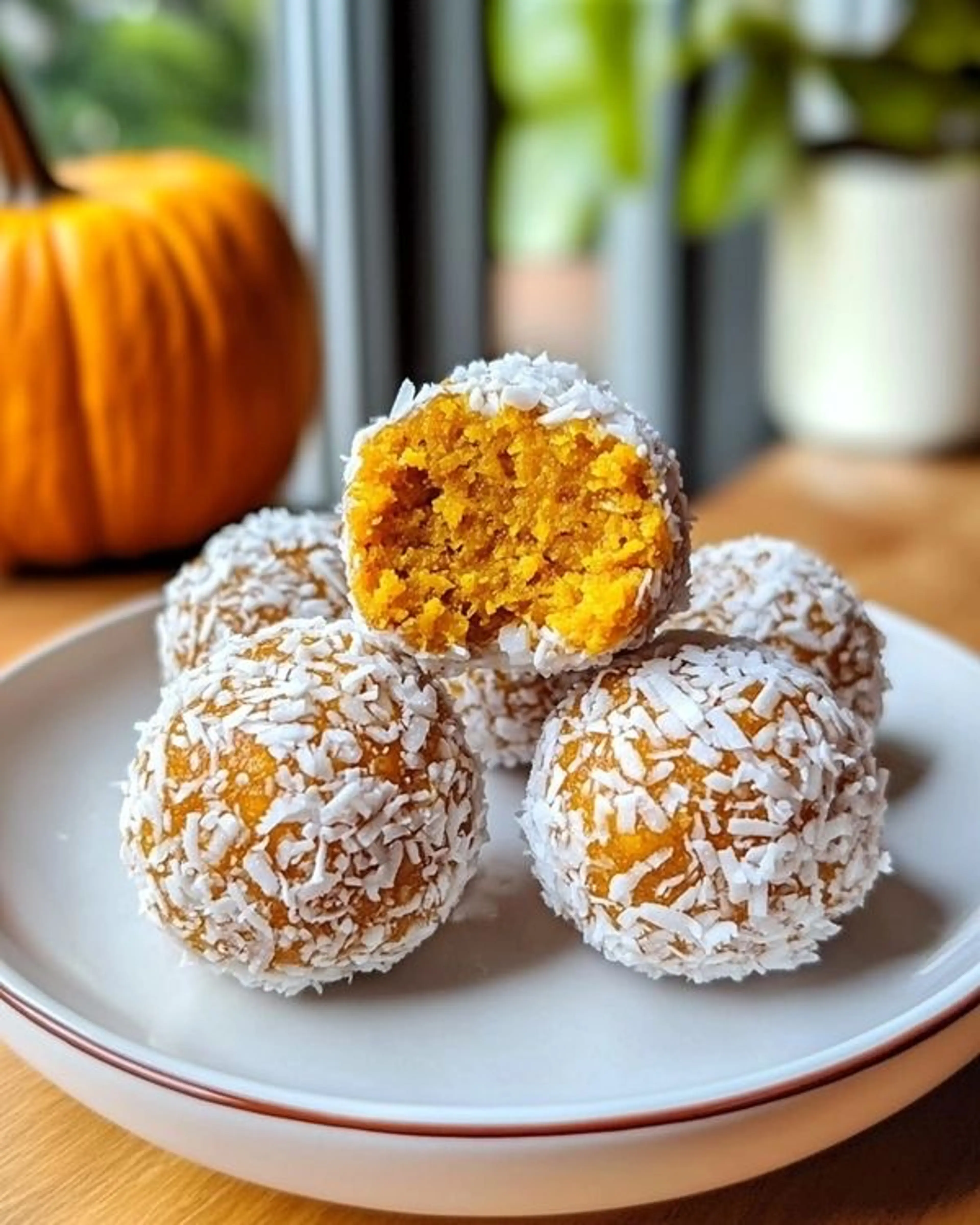 No-bake Pumpkin Coconut Energy Balls