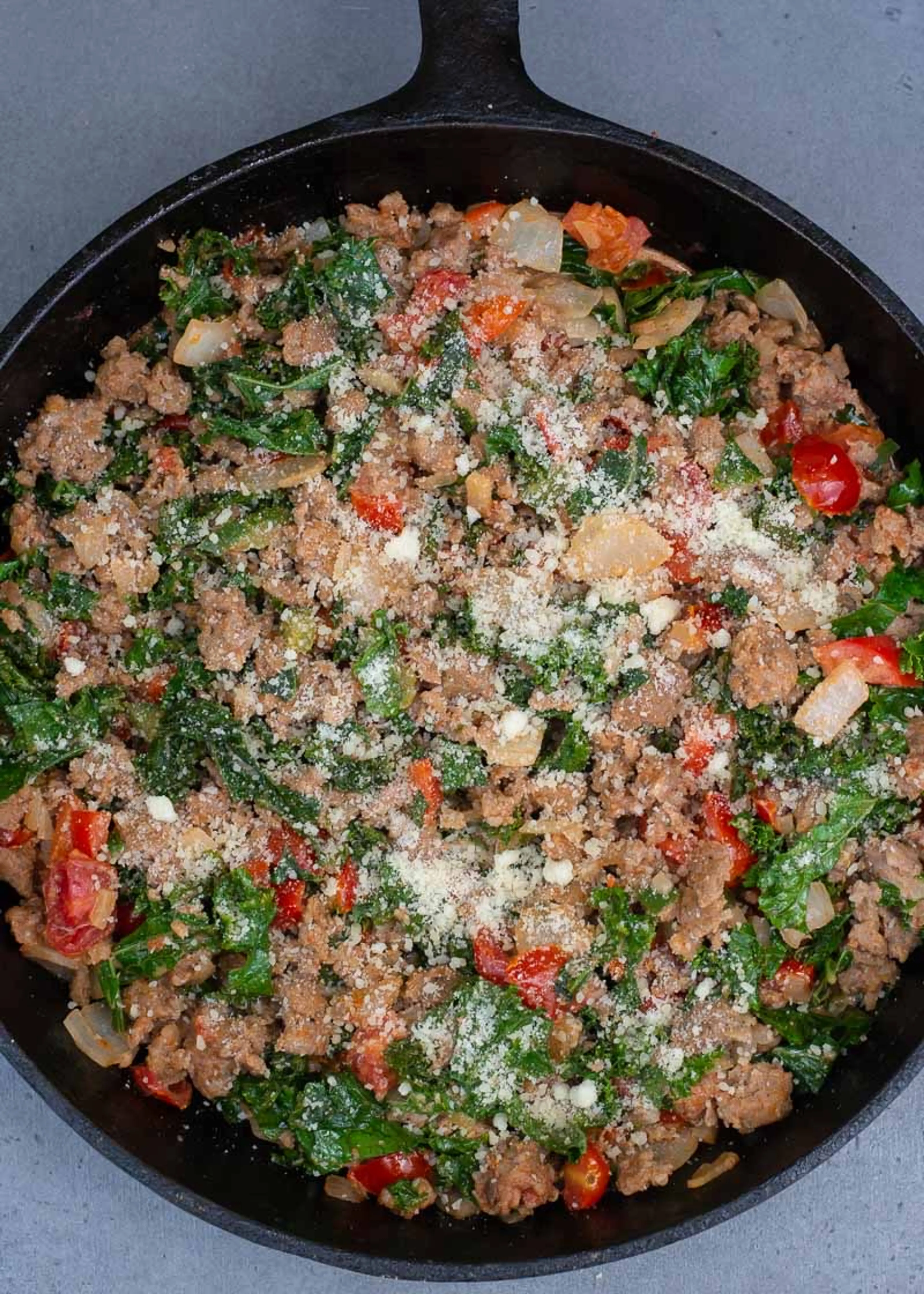 Italian Sausage and Kale Skillet (keto + low carb)