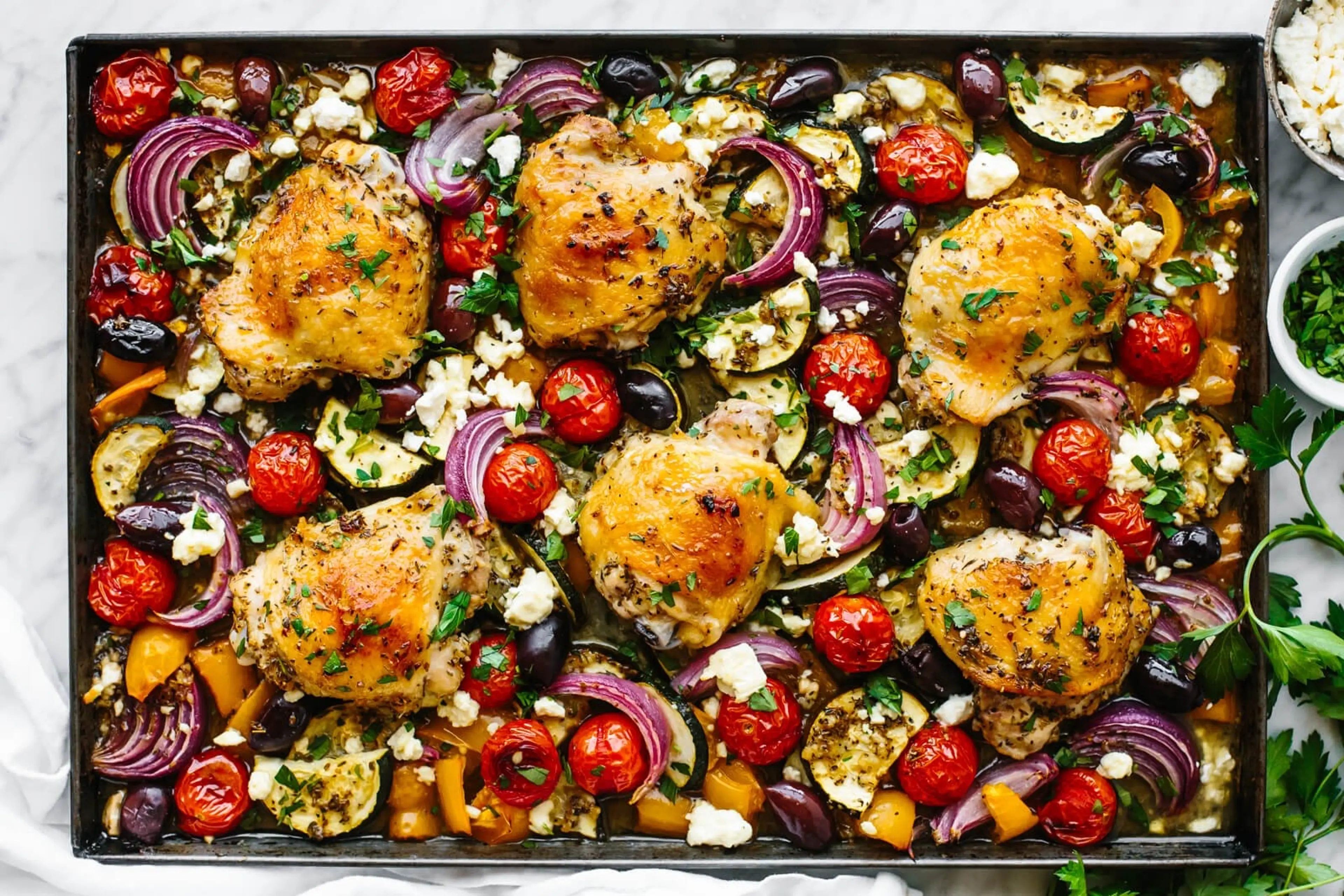 Greek Sheet Pan Chicken Dinner