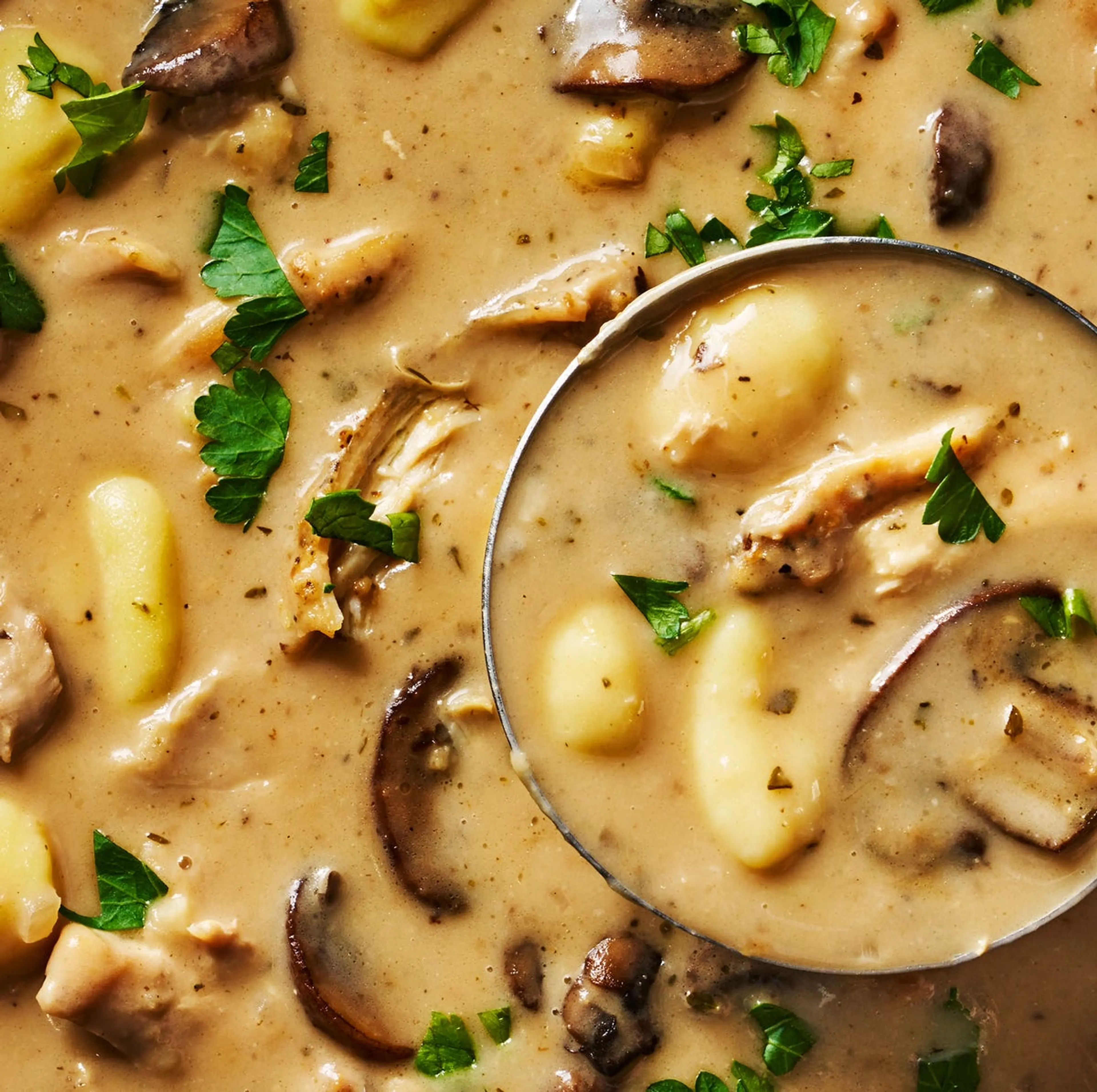 Creamy Chicken Marsala Gnocchi Soup