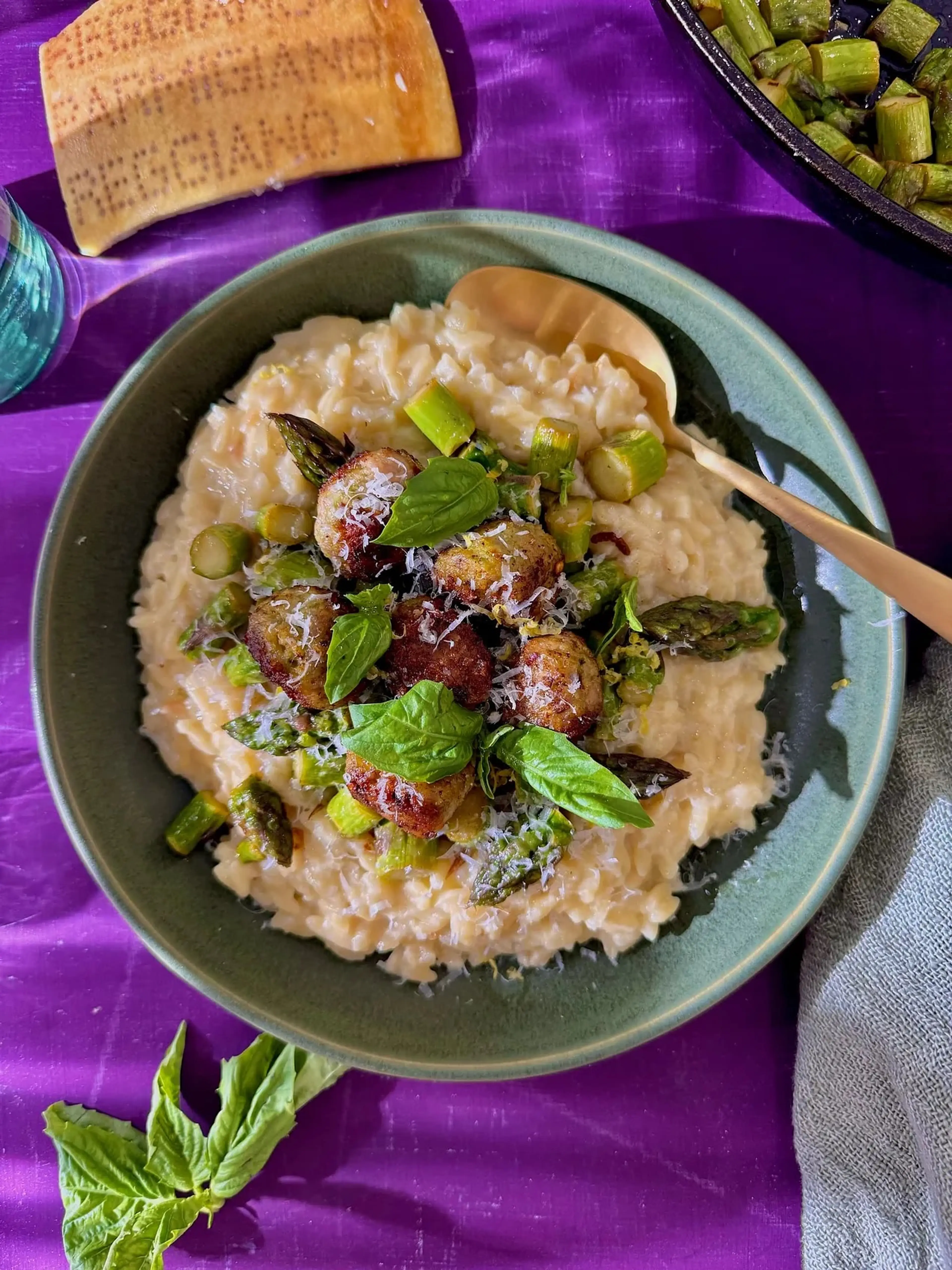 Pesto Meatballs With Creamy Orzo